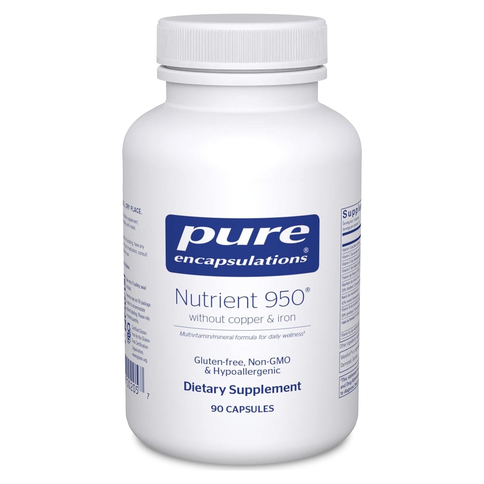 Suplemento Multivitamínico Hipoalergénico Pure Encapsulations 90 Cápsulas