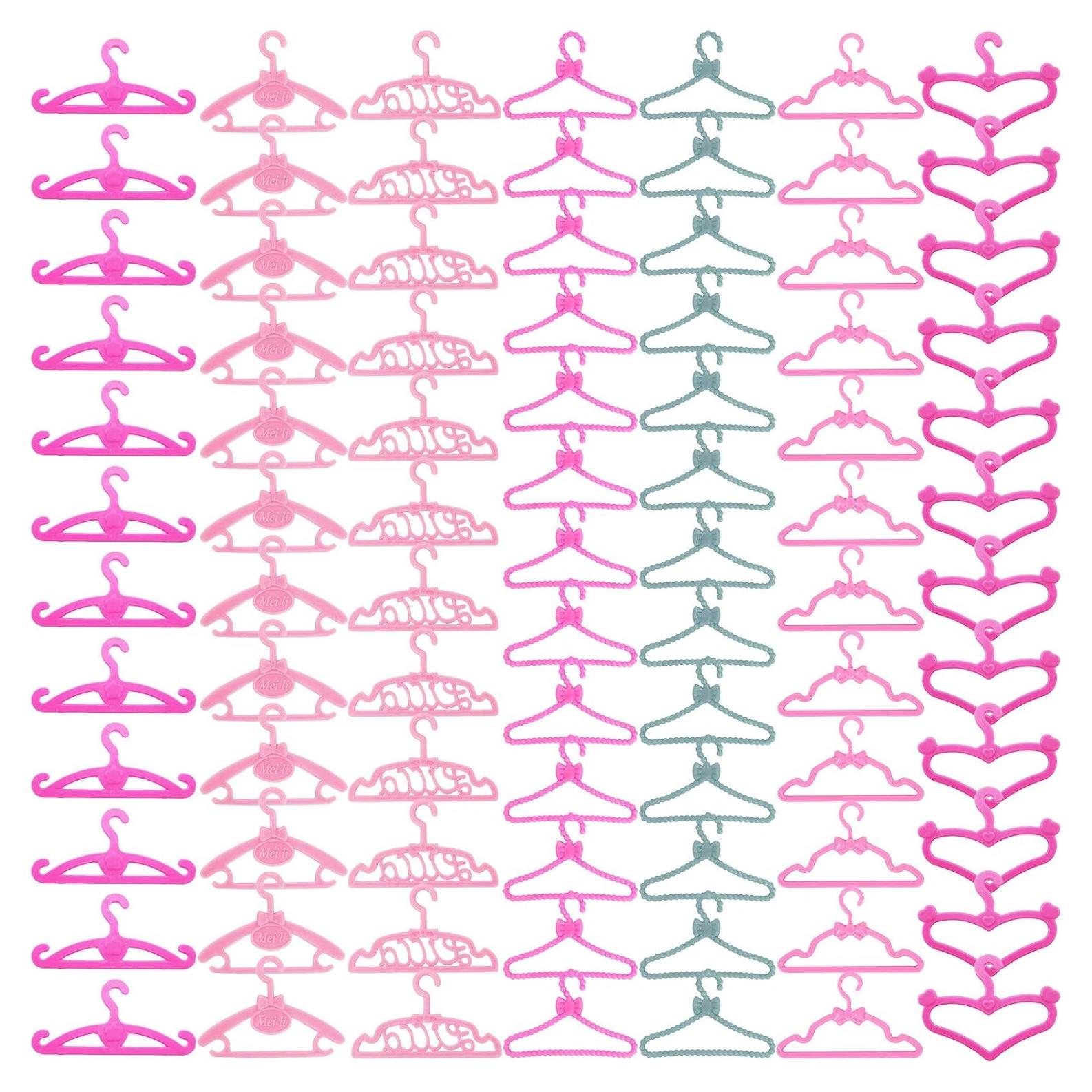 Perchas de Plástico BJDBUS 80 Pcs para Muñecas 29 cm