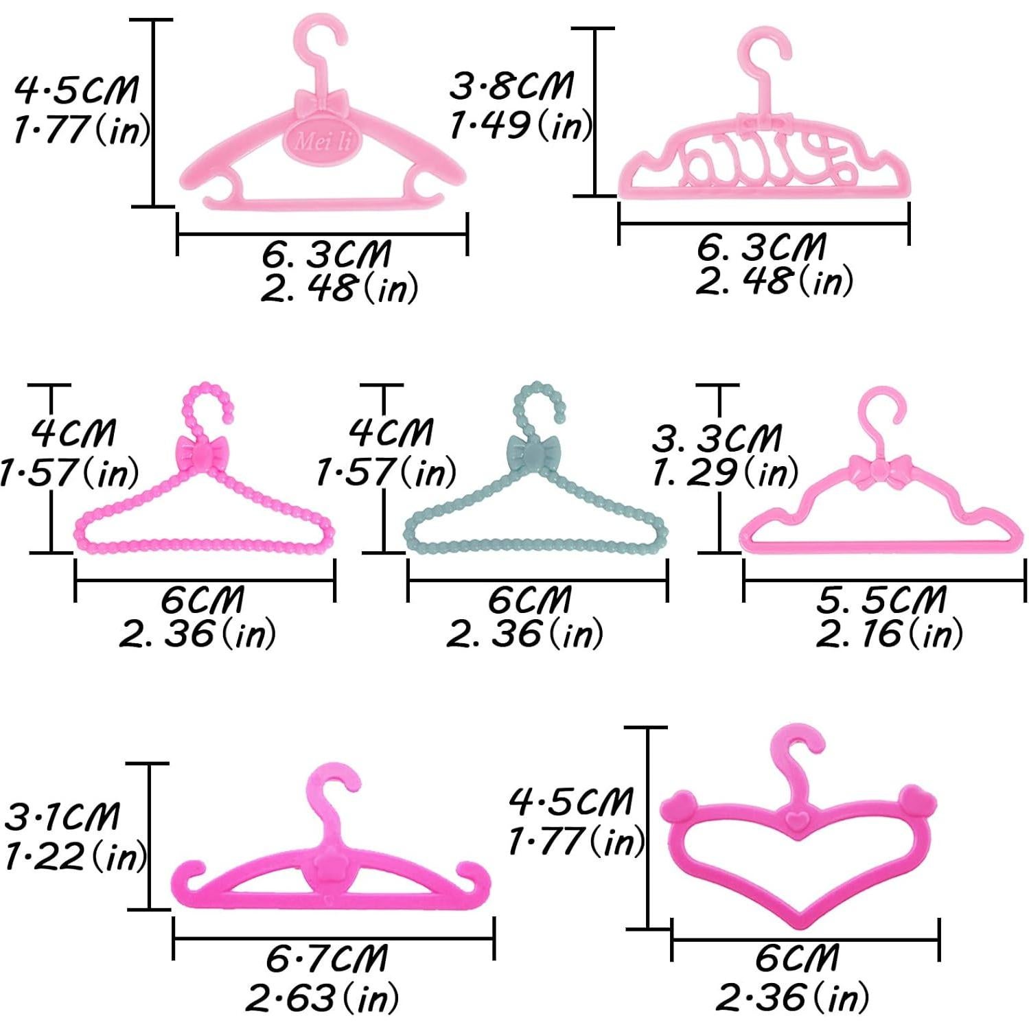 Perchas de Plástico BJDBUS 80 Pcs para Muñecas 29 cm