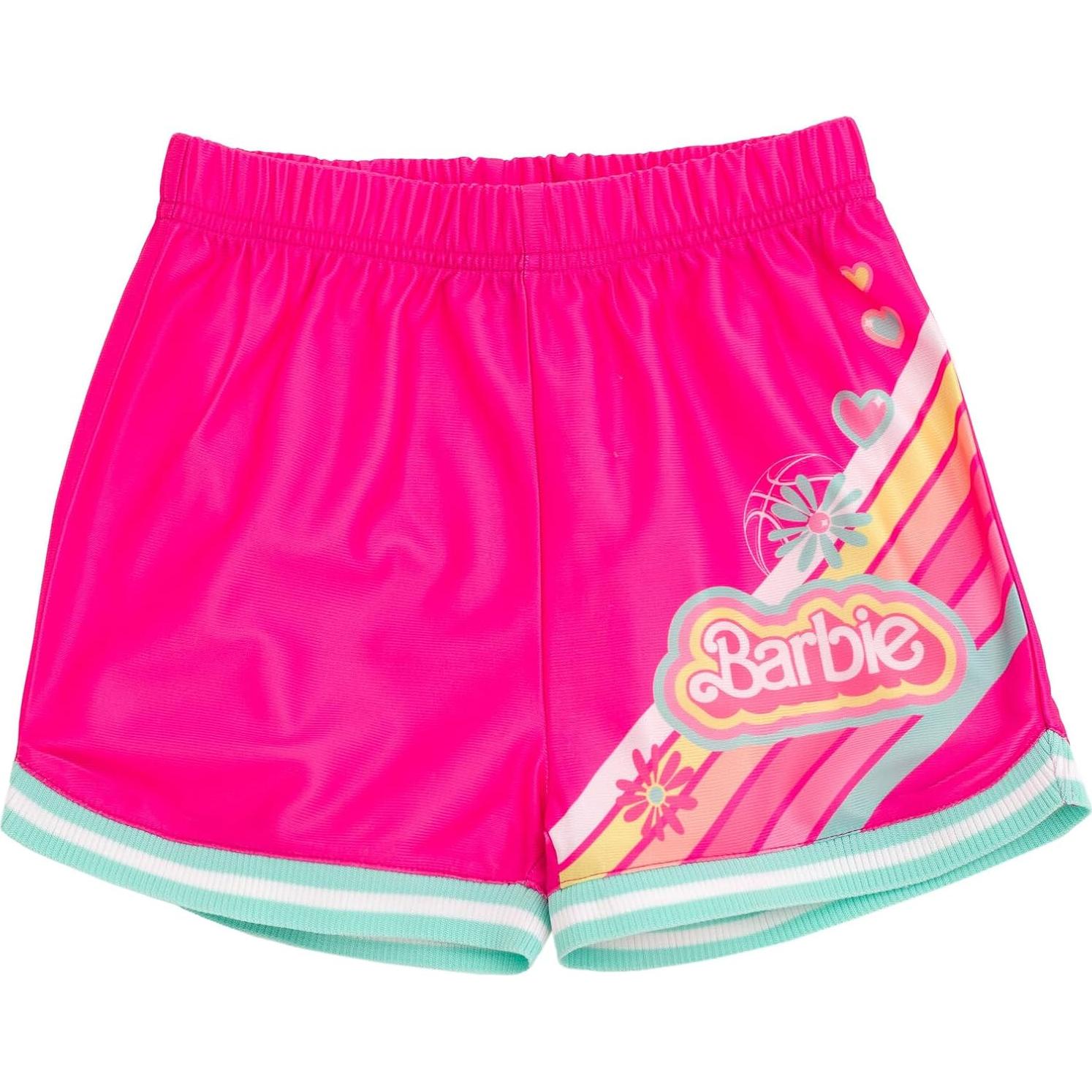 Conjunto deportivo Barbie para niñas 4T - camiseta y shorts