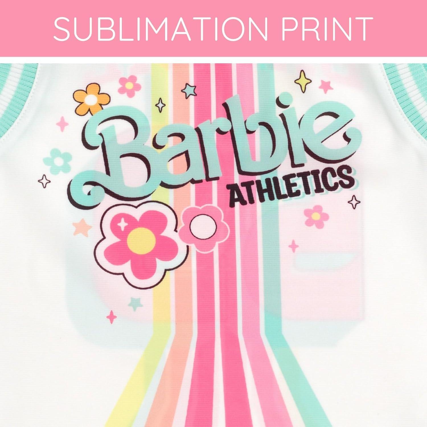 Conjunto deportivo Barbie para niñas 4T - camiseta y shorts