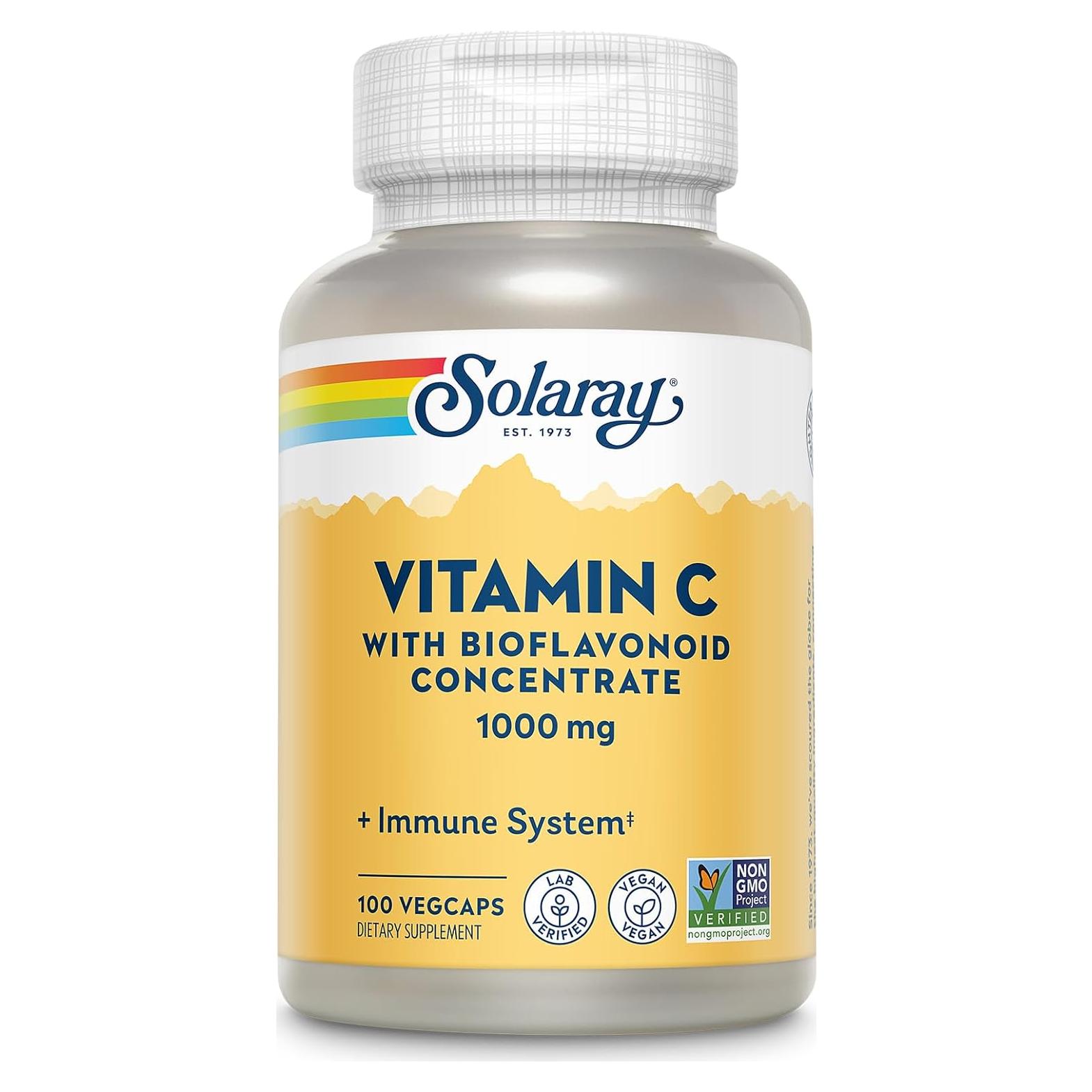 Vitamina C 1000mg Solaray - Bioflavonoides y Rosa Mosqueta - 100 VegCaps
