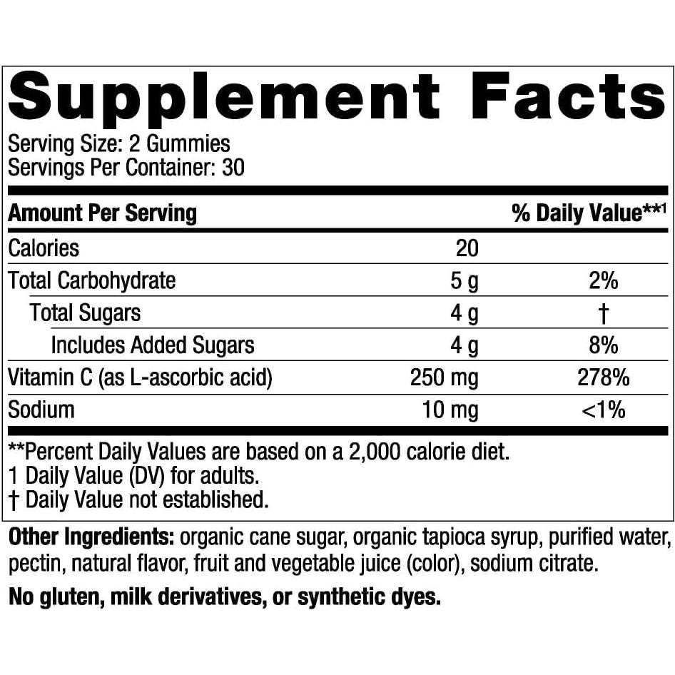 Gomitas de Vitamina C Nordic Naturals 60 unidades 250 mg Mandarina