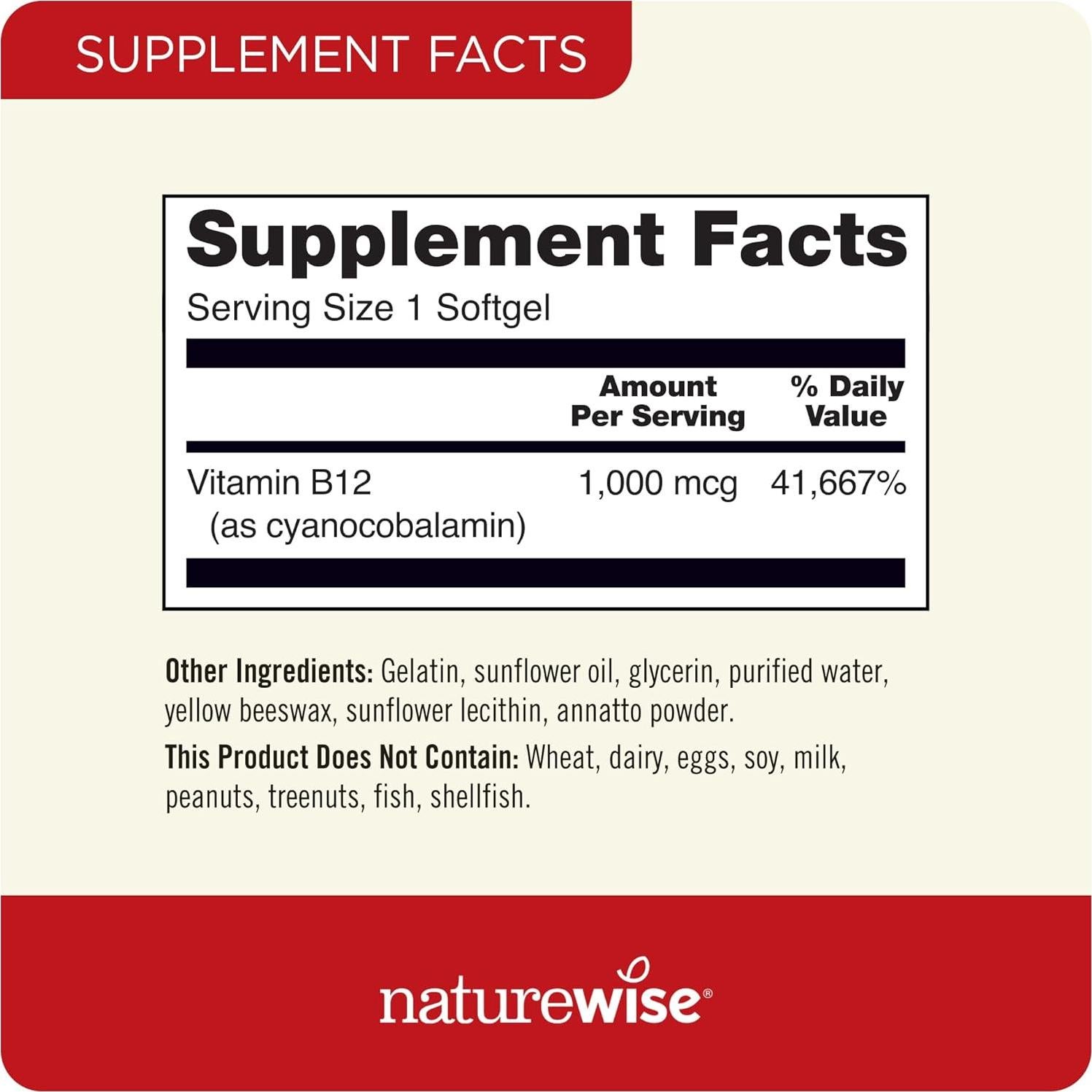 NatureWise Vitamina B12 1000 mcg 150 Gelatinas + D3 5000 UI 360