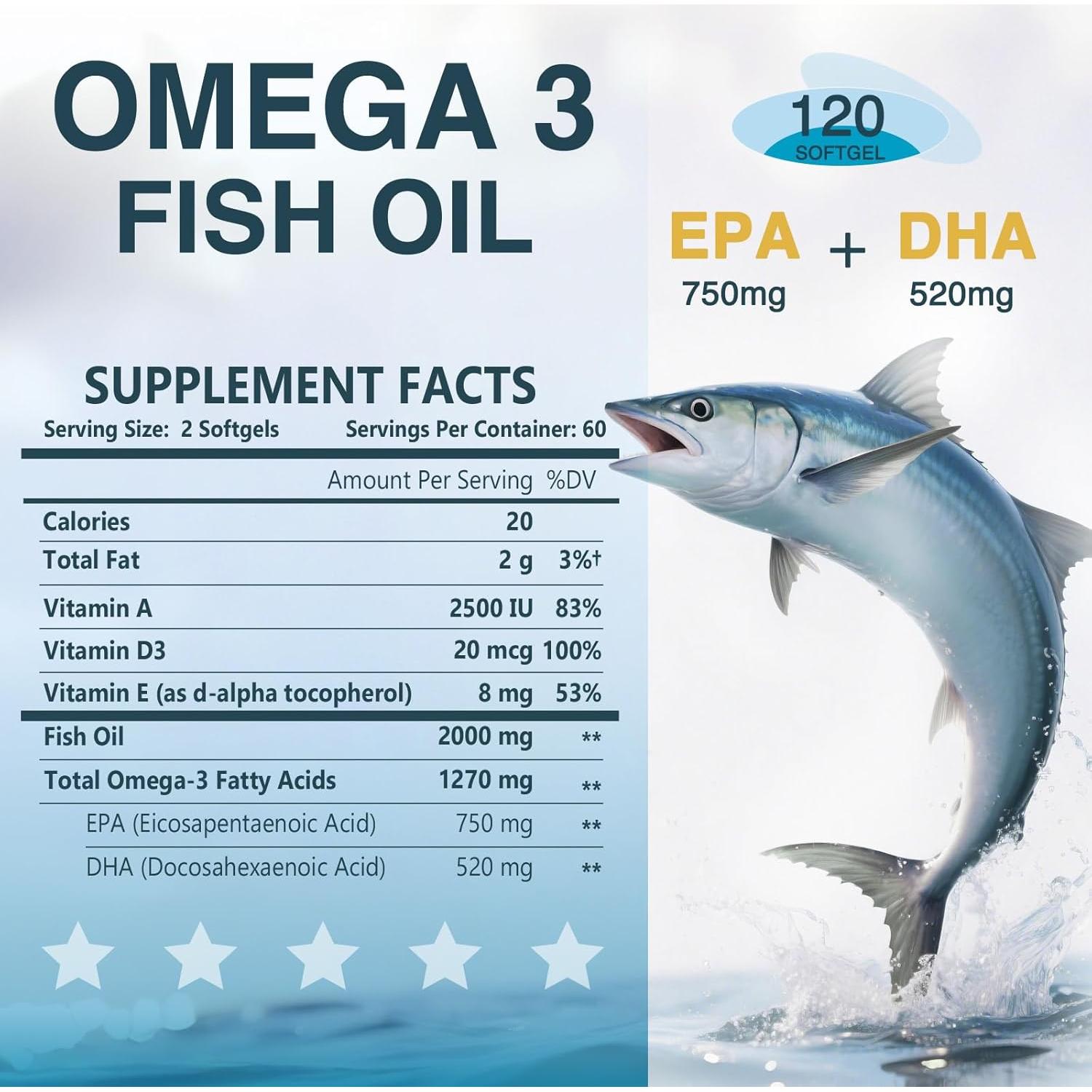 Aceite de Pescado Omega 3 Nature Target 2000mg 120 Cápsulas