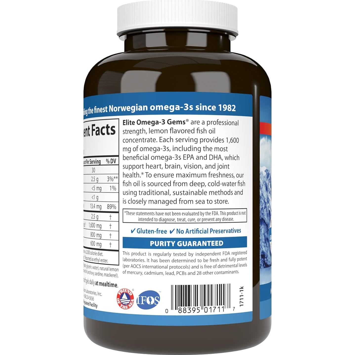 Carlson Labs Omega-3 Elite 1600mg 90 Cápsulas Blandas