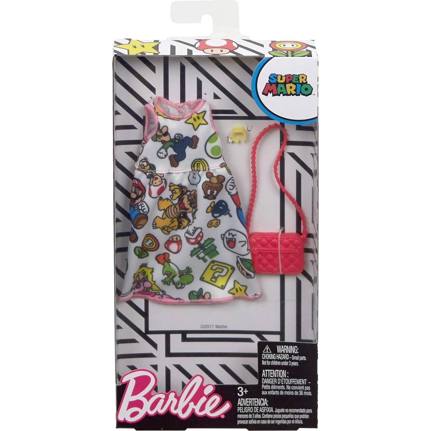 Ropa de Moda Barbie Super Mario con Accesorios - Blanca