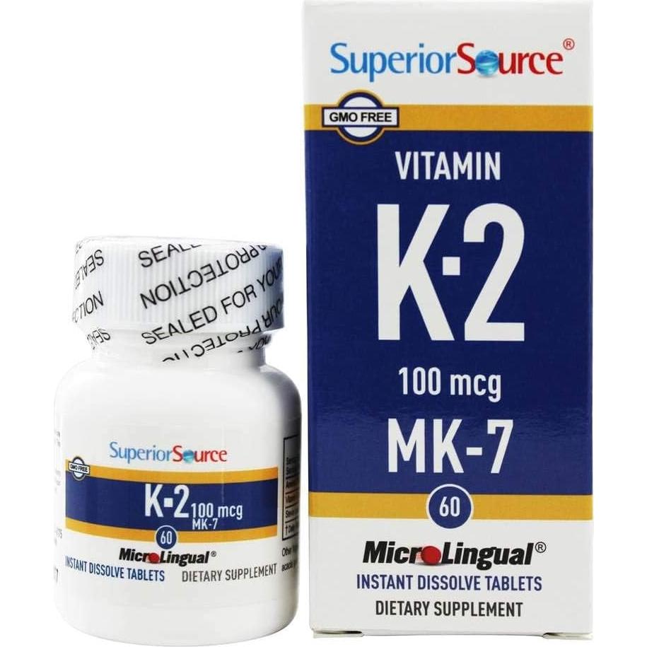Vitamina K2 MK-7 Superior Source 100 mcg - 60 Tabletas Sublinguales