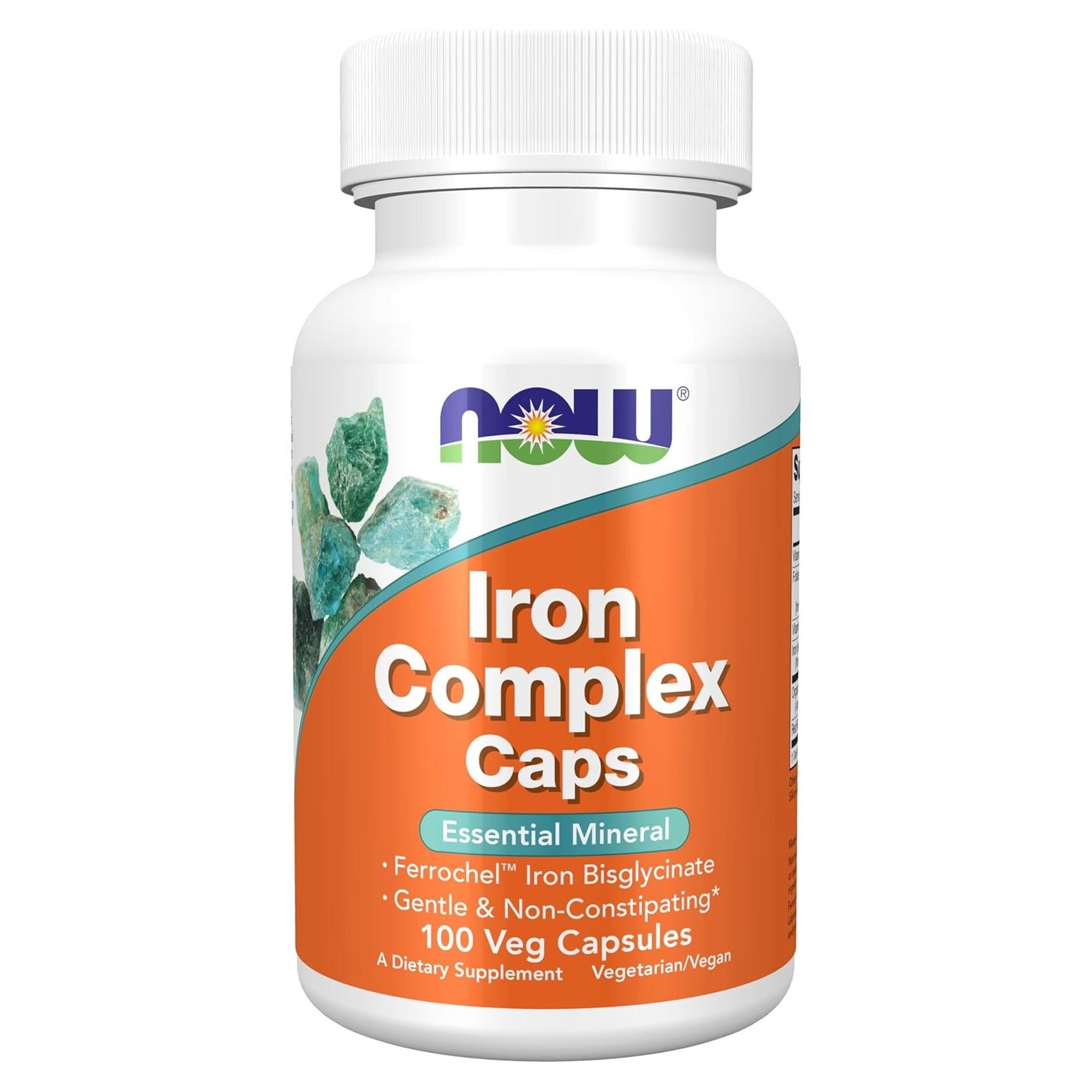 Suplemento de Hierro NOW Foods 100 Cápsulas Veganas