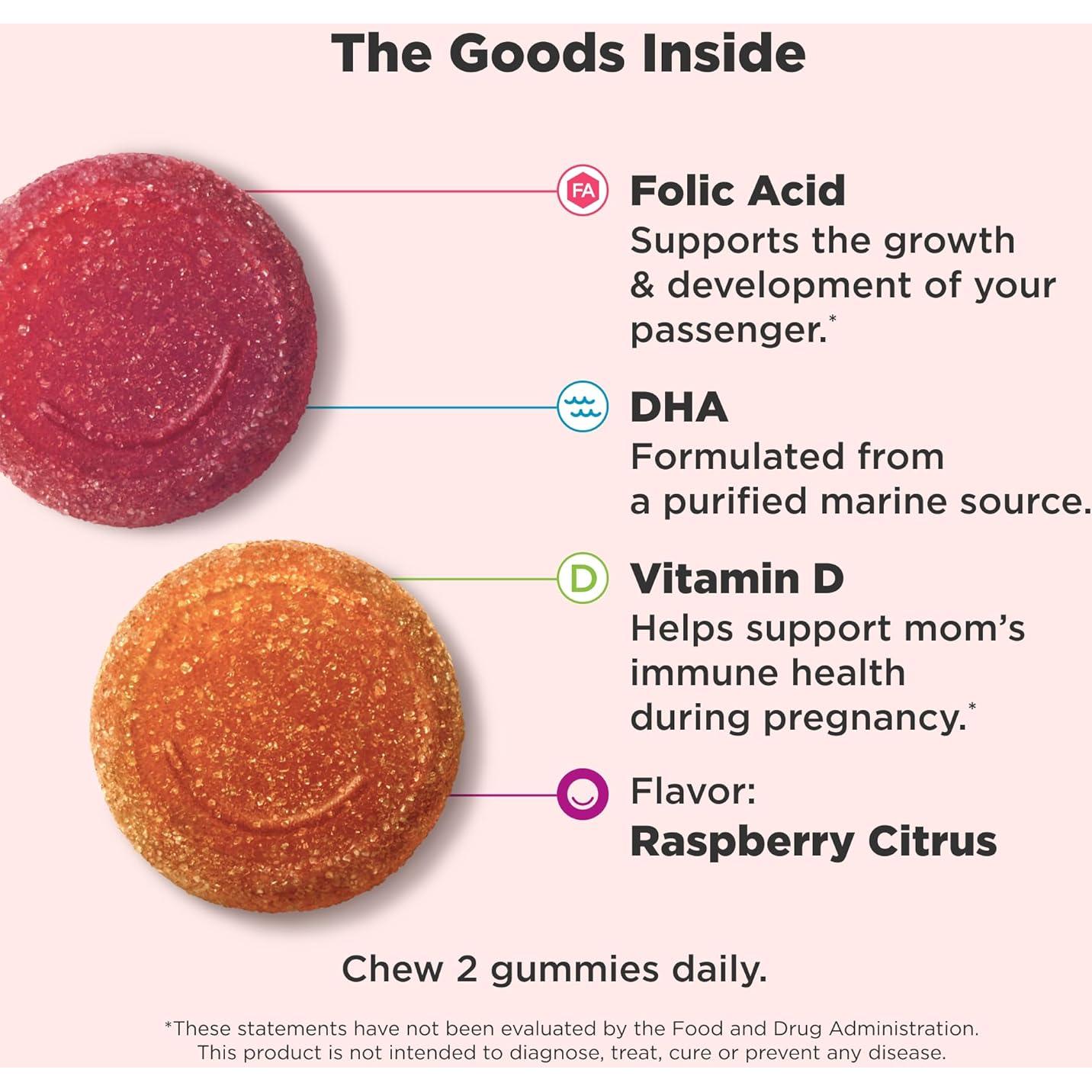 Gomitas Prenatales OLLY 60 Unidades Ácido Fólico DHA
