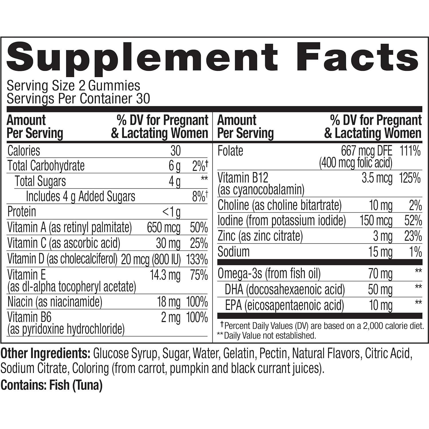 Gomitas Prenatales OLLY 60 Unidades Ácido Fólico DHA