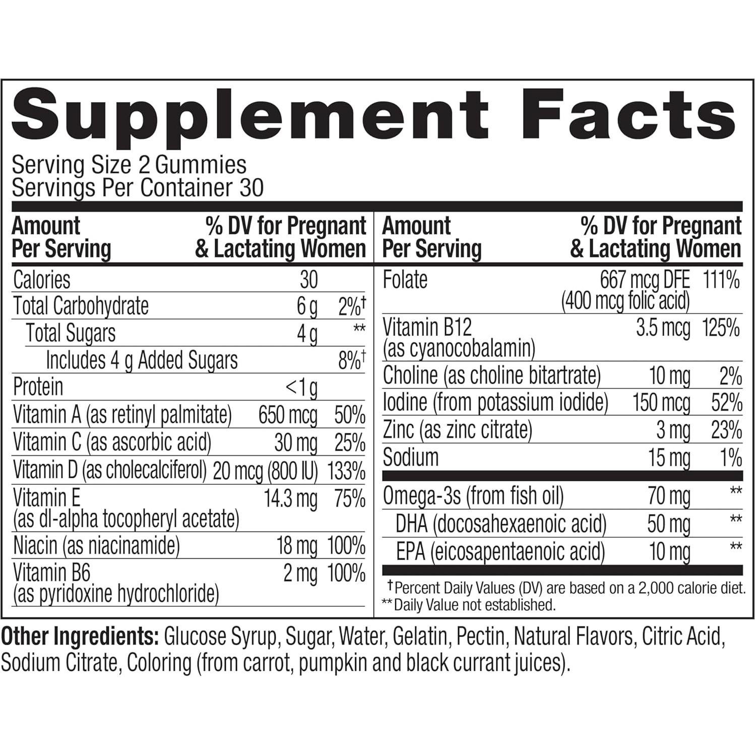 Gomitas Prenatales OLLY 60 Unidades Ácido Fólico DHA