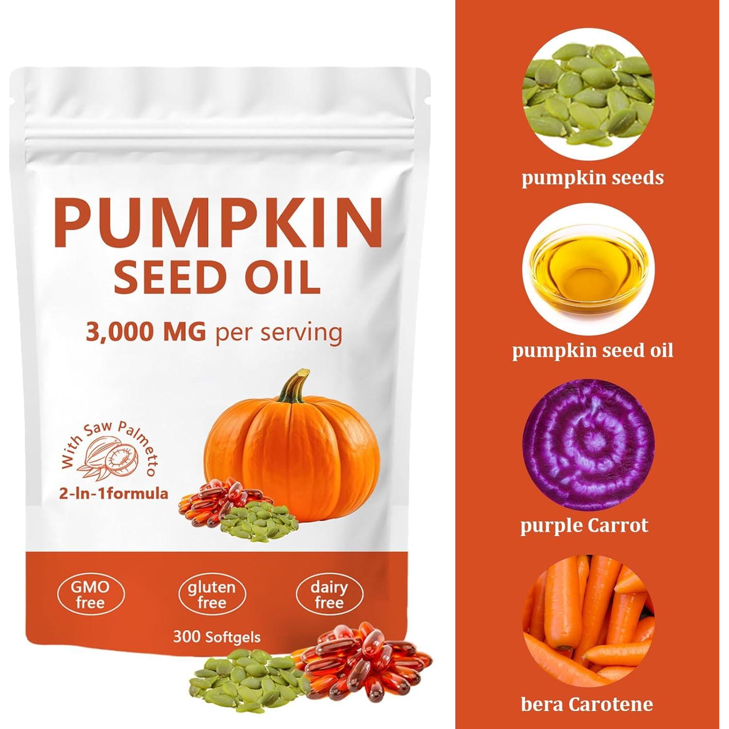 Cápsulas de Aceite de Semilla de Calabaza Ovela 3000mg 300 Softgels