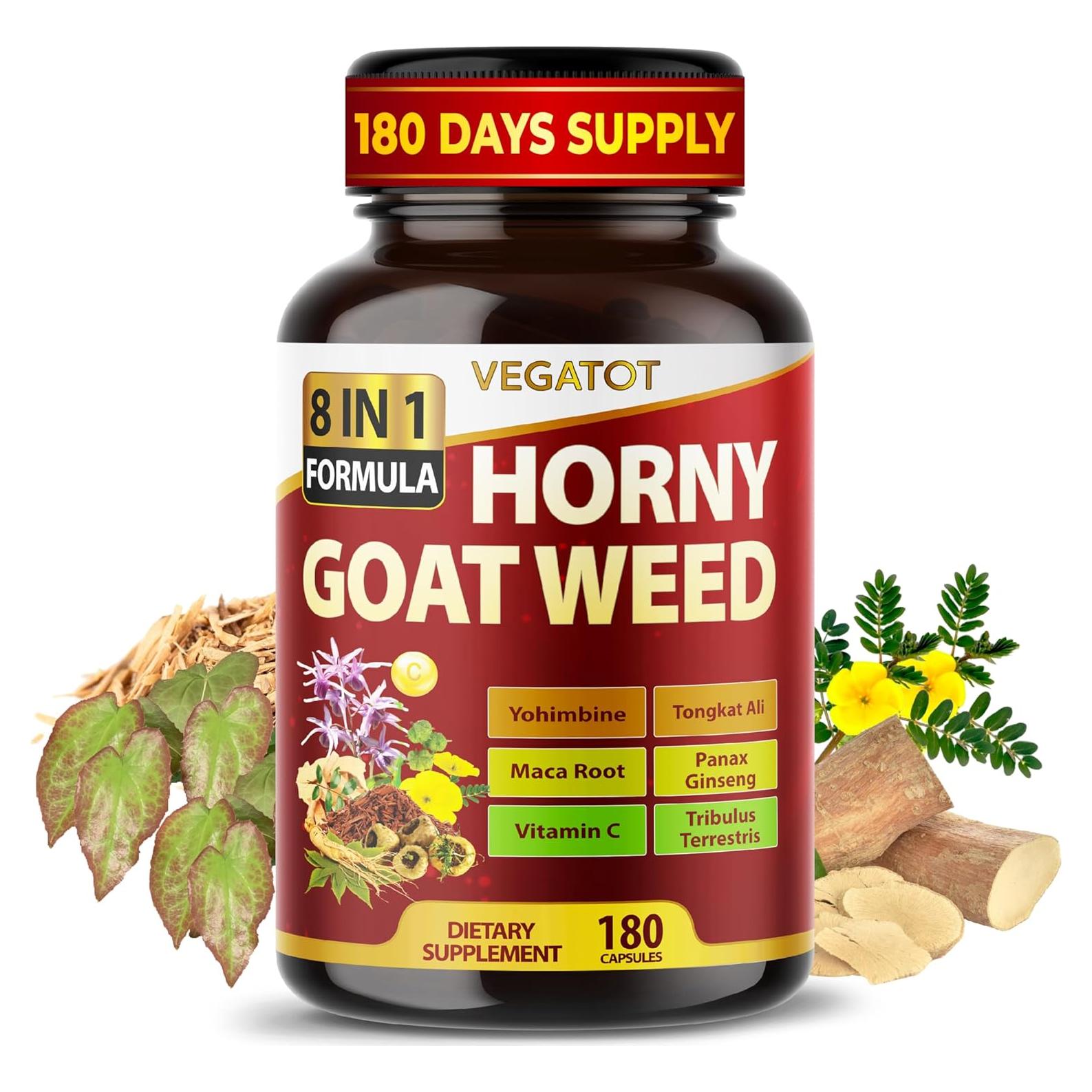 Suplemento Vegatot Hierba de Cabra Excitada 600 mg 180 Cápsulas