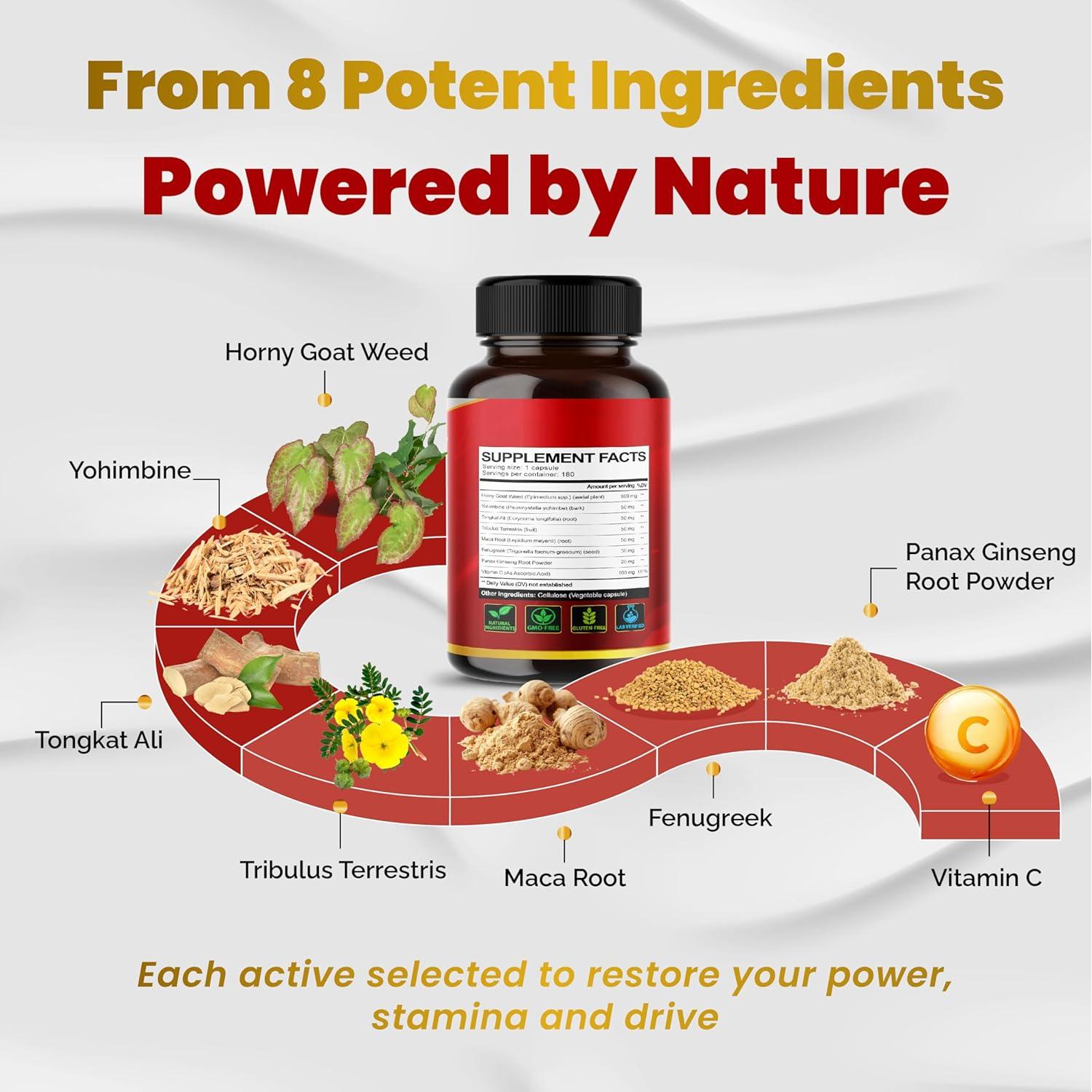 Suplemento Vegatot Hierba de Cabra Excitada 600 mg 180 Cápsulas