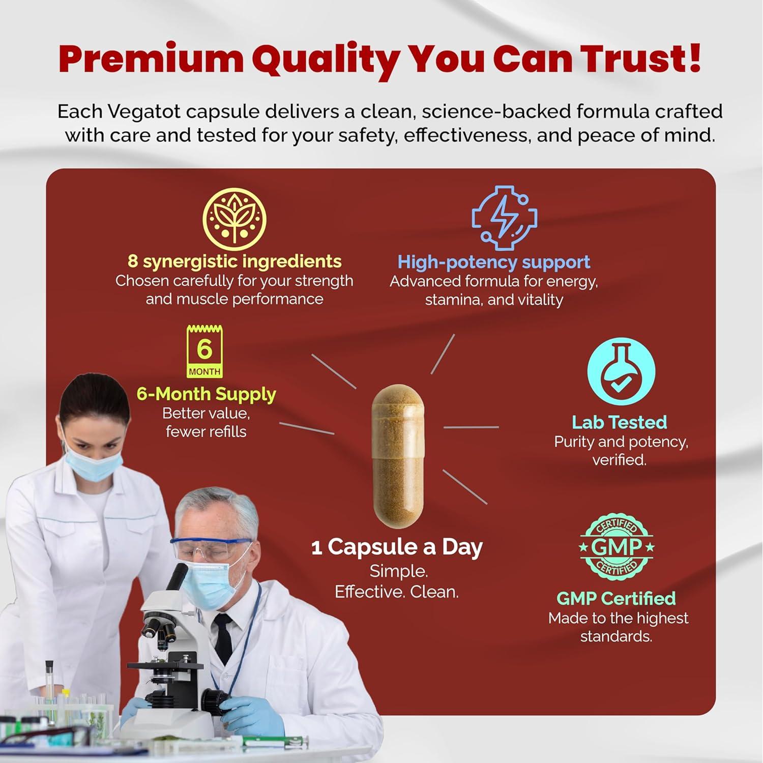 Suplemento Vegatot Hierba de Cabra Excitada 600 mg 180 Cápsulas