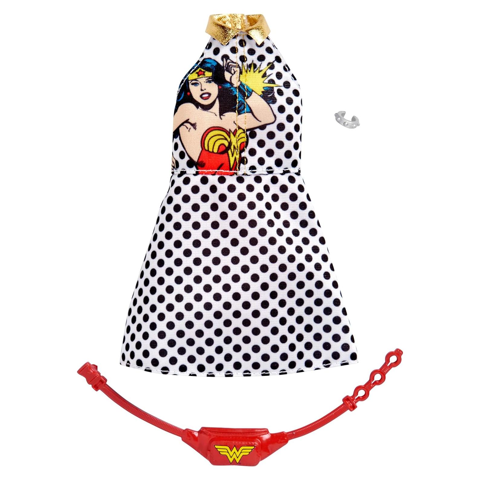 Atuendo Wonder Woman para muñeca Barbie con accesorios