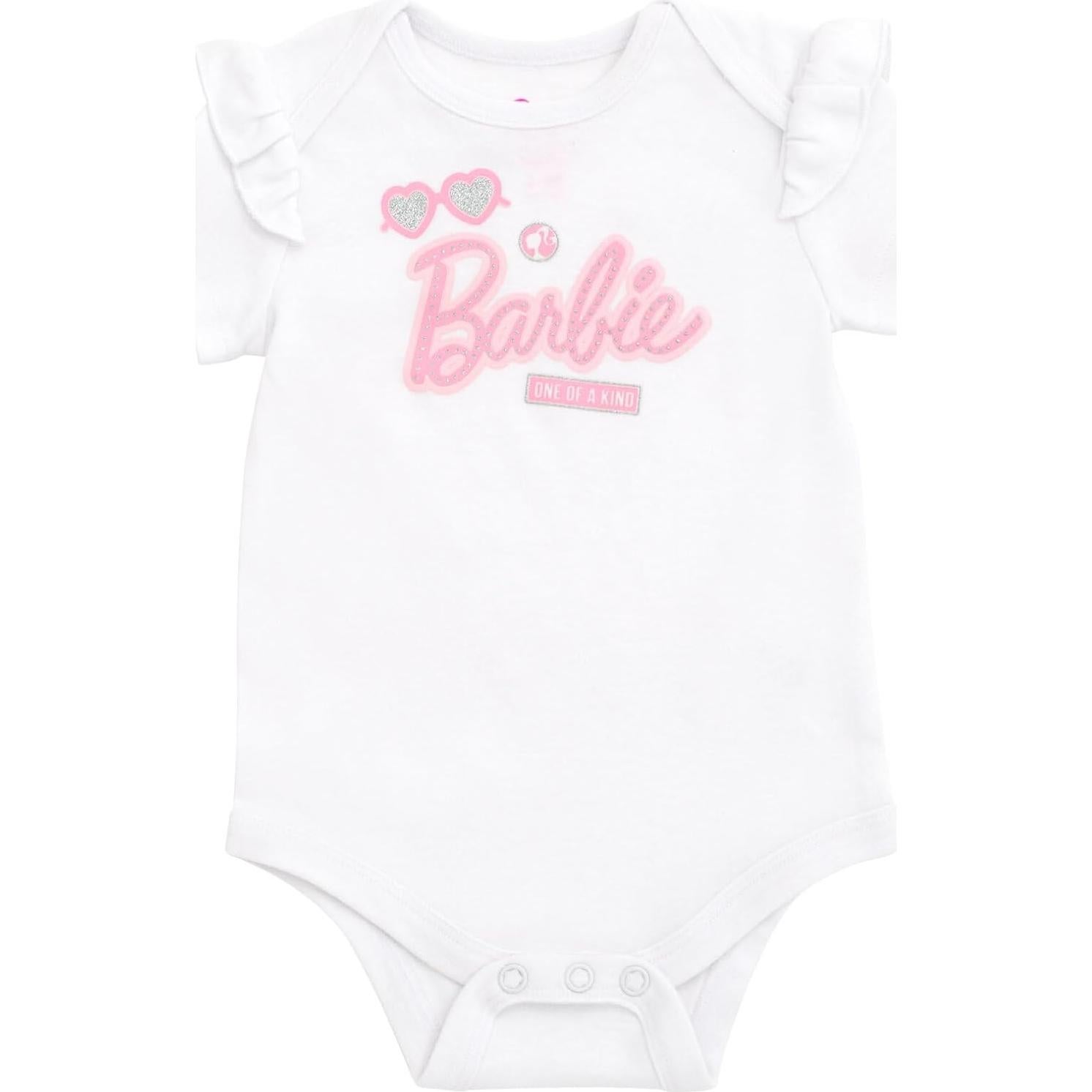 Conjunto 3 Piezas Bebé Barbie Body Falda Diadema Rosa