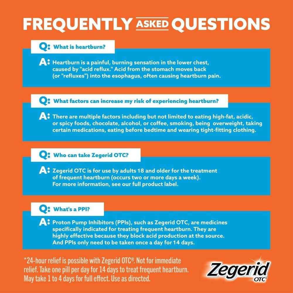 Zegerid OTC Alivio Acidez Estomacal 20mg 14 Cápsulas