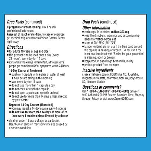 Zegerid OTC Alivio Acidez Estomacal 20mg 14 Cápsulas