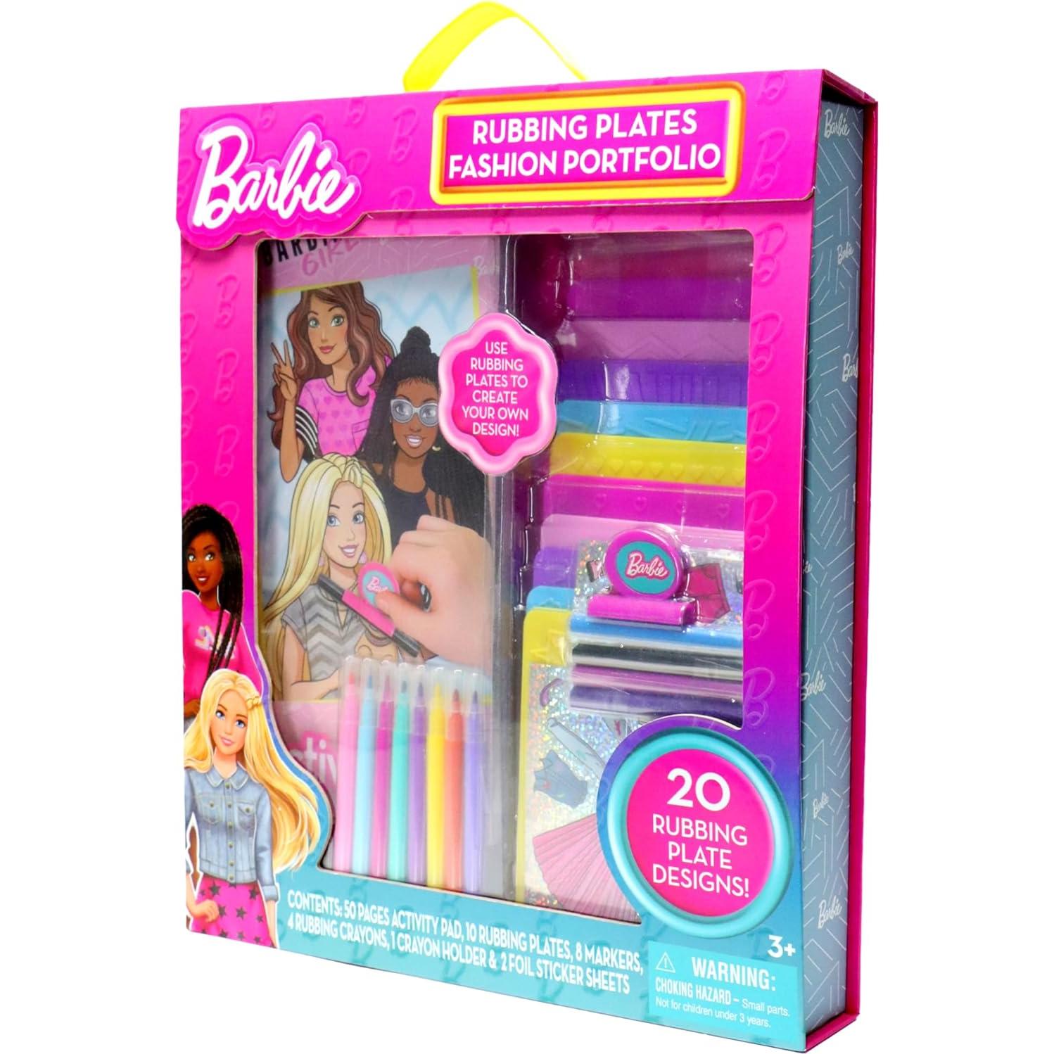 Kit de Placas de Frotado Barbie 10 Diseños + Marcadores