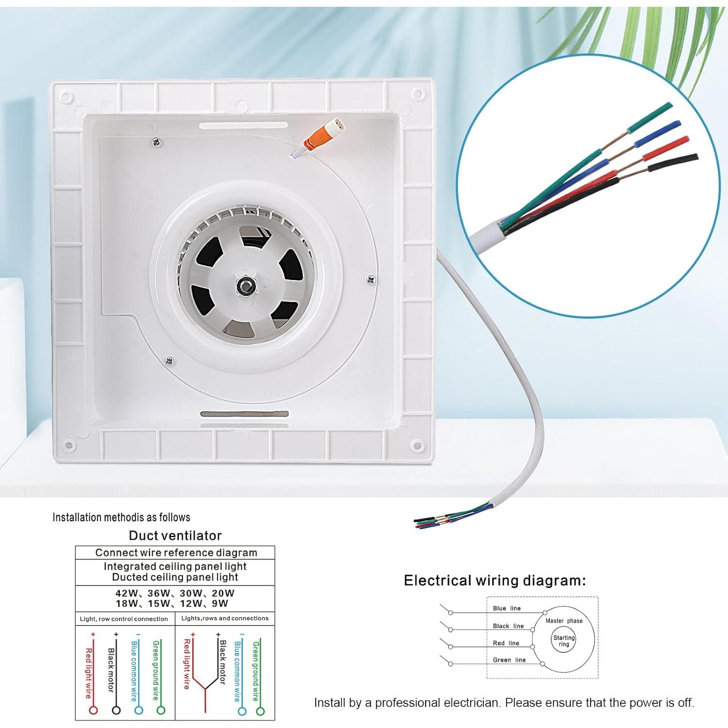 Ventilador de Baño FEITON con Luz LED 30W 110 CFM Silencioso
