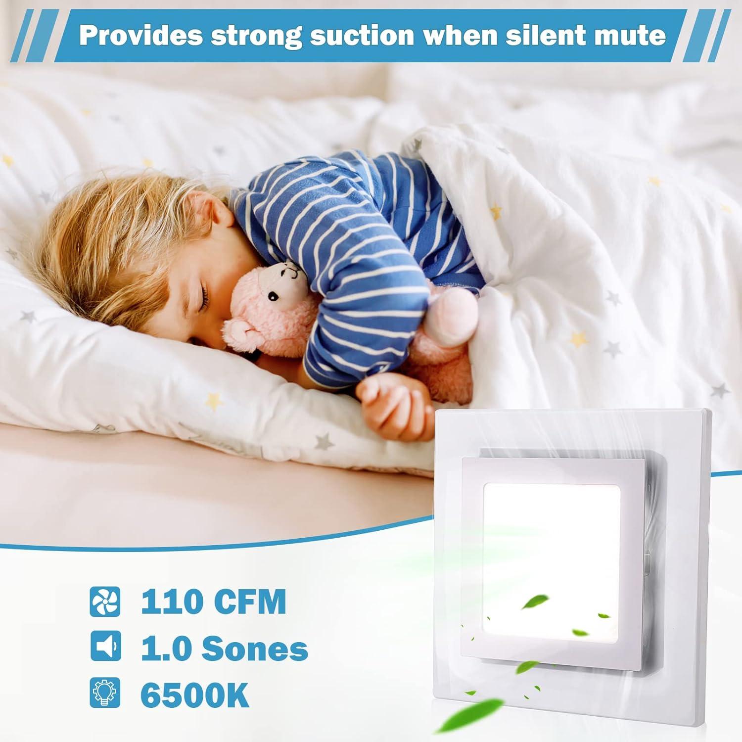 Ventilador de Baño FEITON con Luz LED 30W 110 CFM Silencioso
