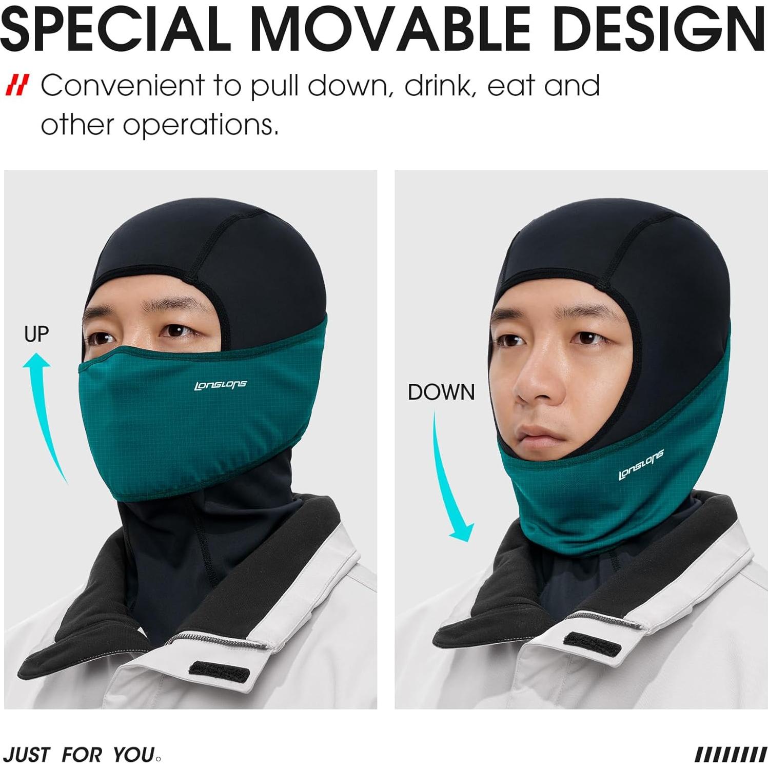 Máscara Balaclava LONGLONG 2 Piezas Negra Invierno Unisex