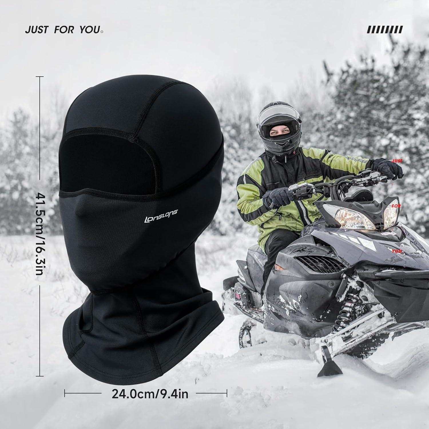 Máscara Balaclava LONGLONG 2 Piezas Negra Invierno Unisex