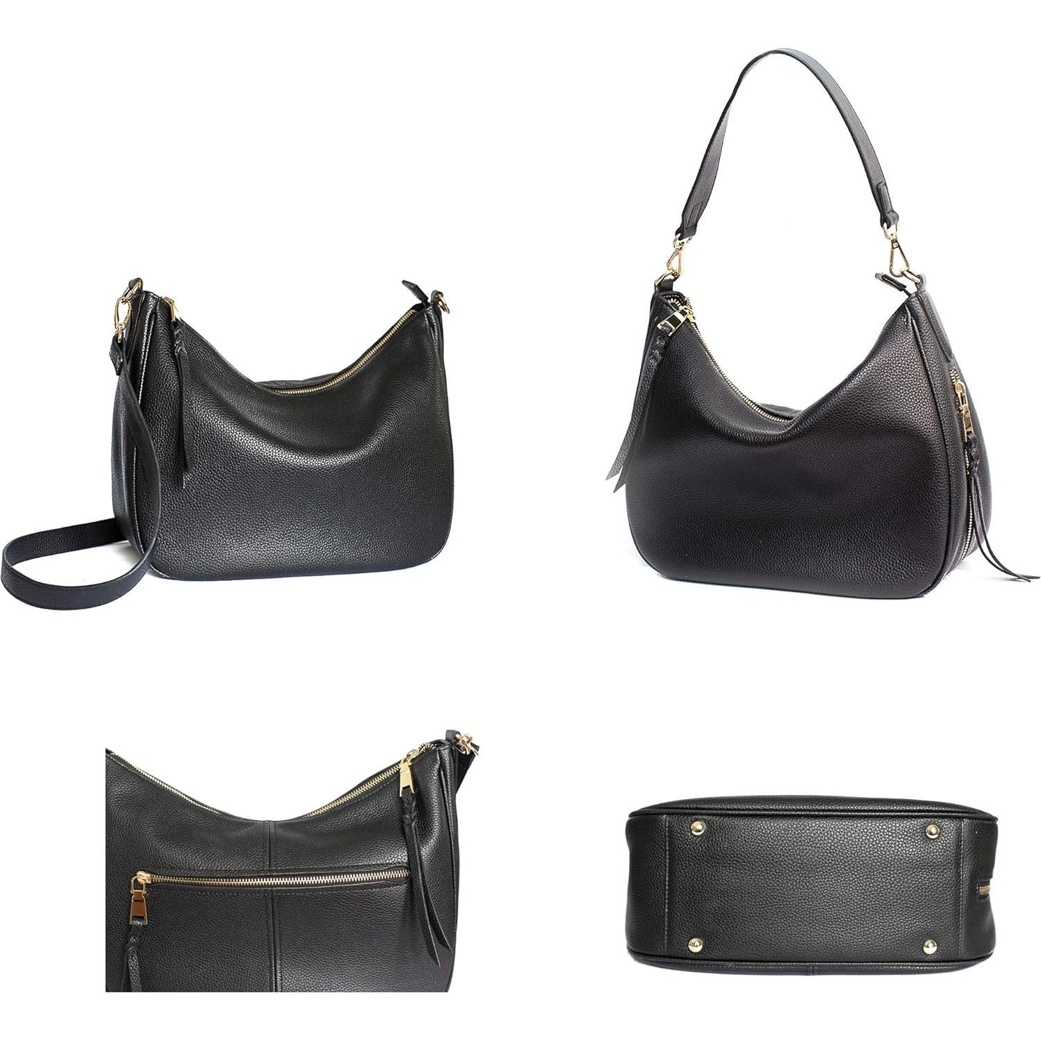 Bolsa de cámara Meliae para mujeres, tote negro 30.5x11.4cm