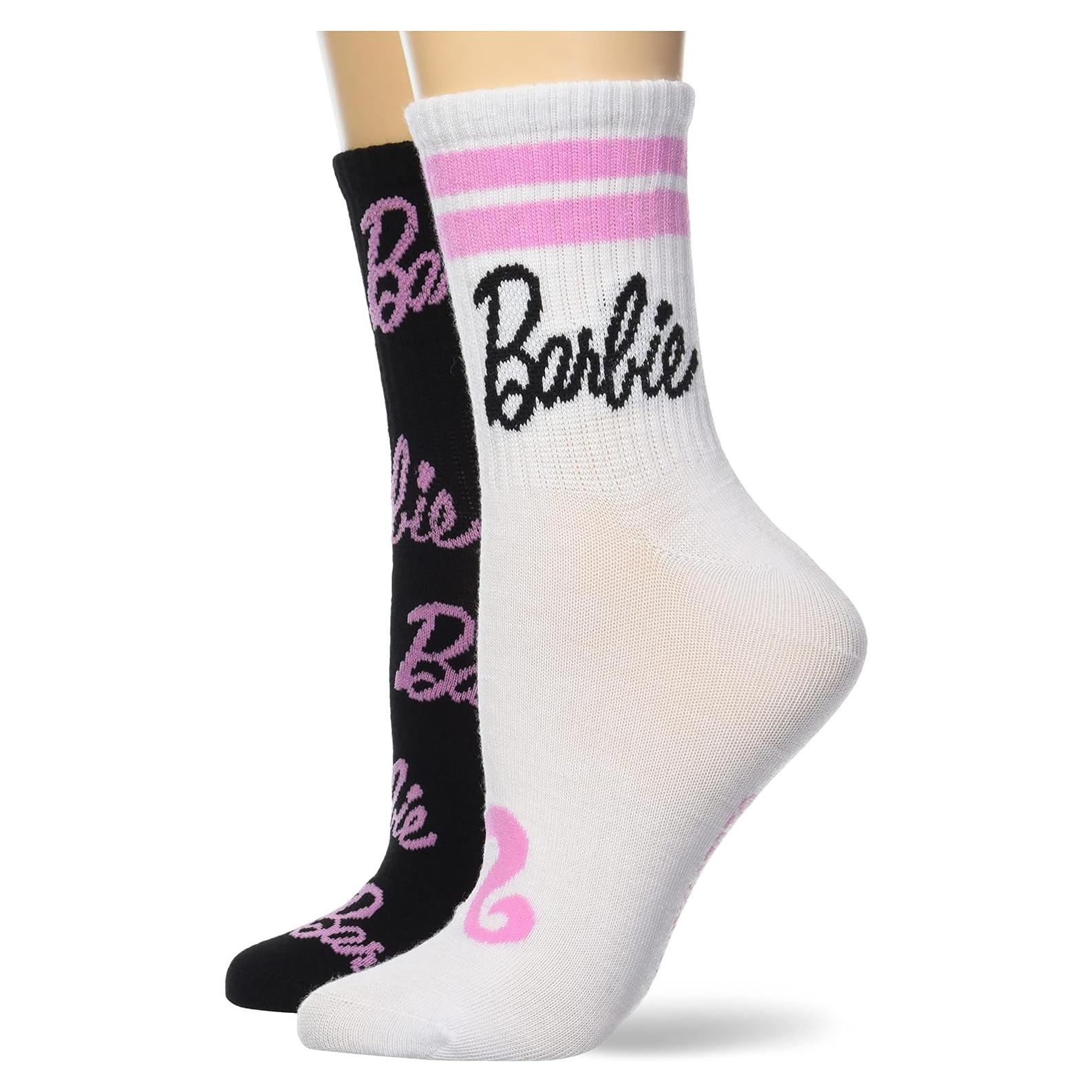 Calcetines Medios Barbie para Mujeres 2 Pares Estampados