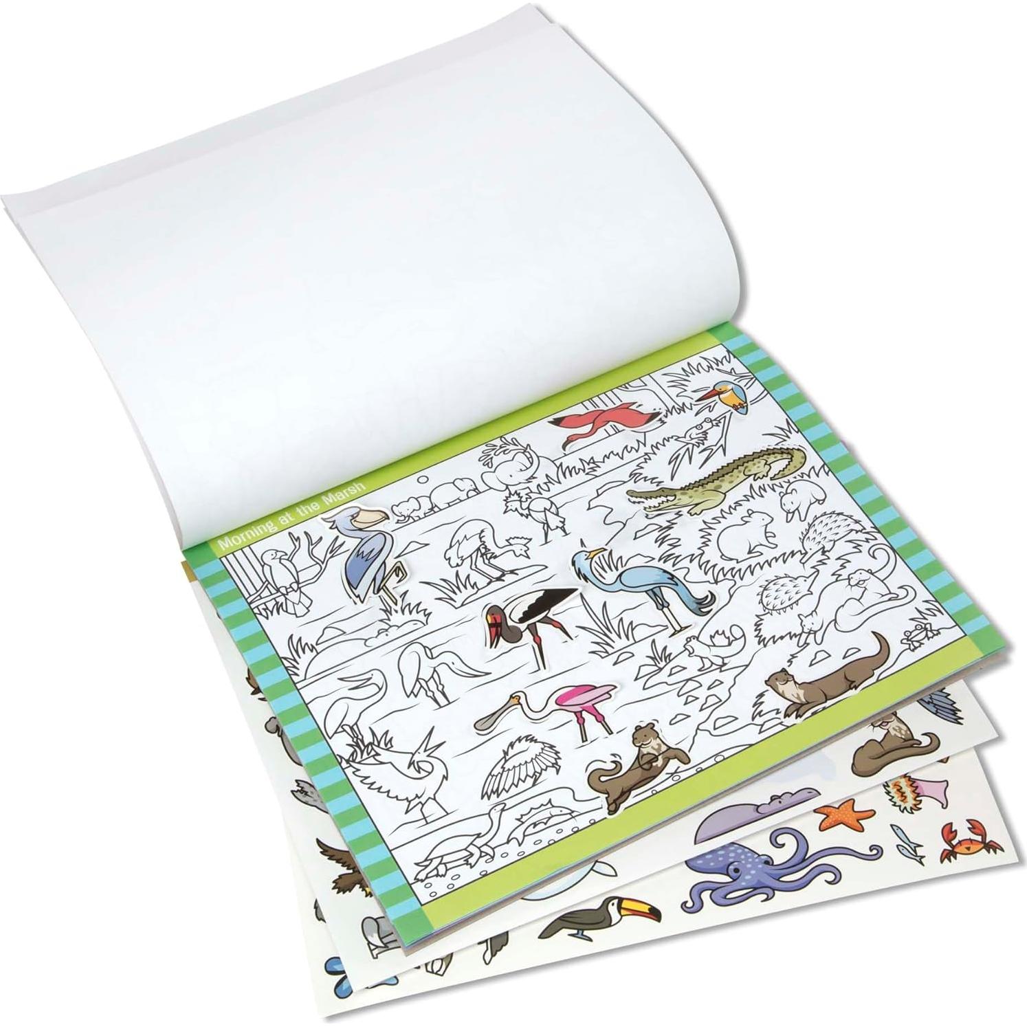 Bloc de Pegatinas Melissa & Doug Animales 21 Páginas para Colorear