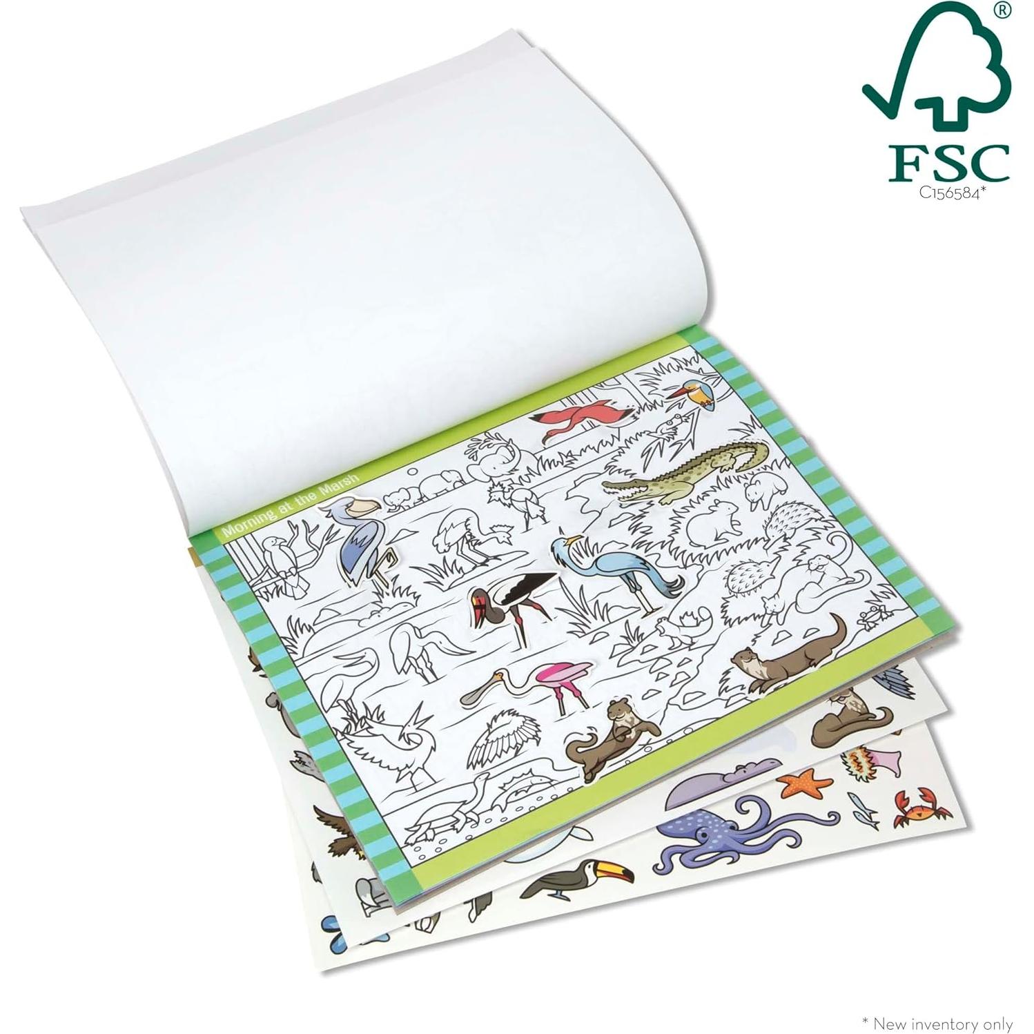 Bloc de Pegatinas Melissa & Doug Animales 21 Páginas para Colorear