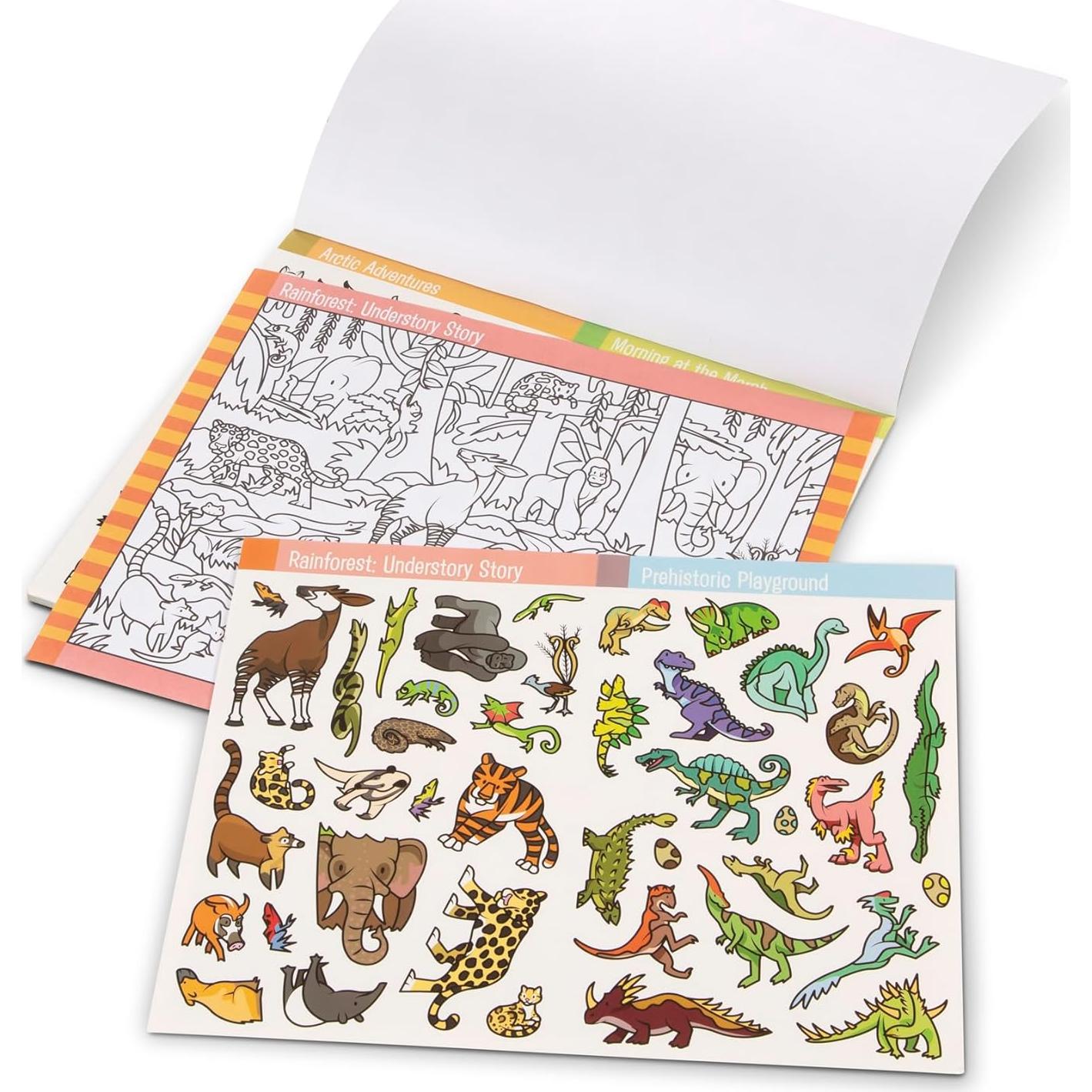 Bloc de Pegatinas Melissa & Doug Animales 21 Páginas para Colorear