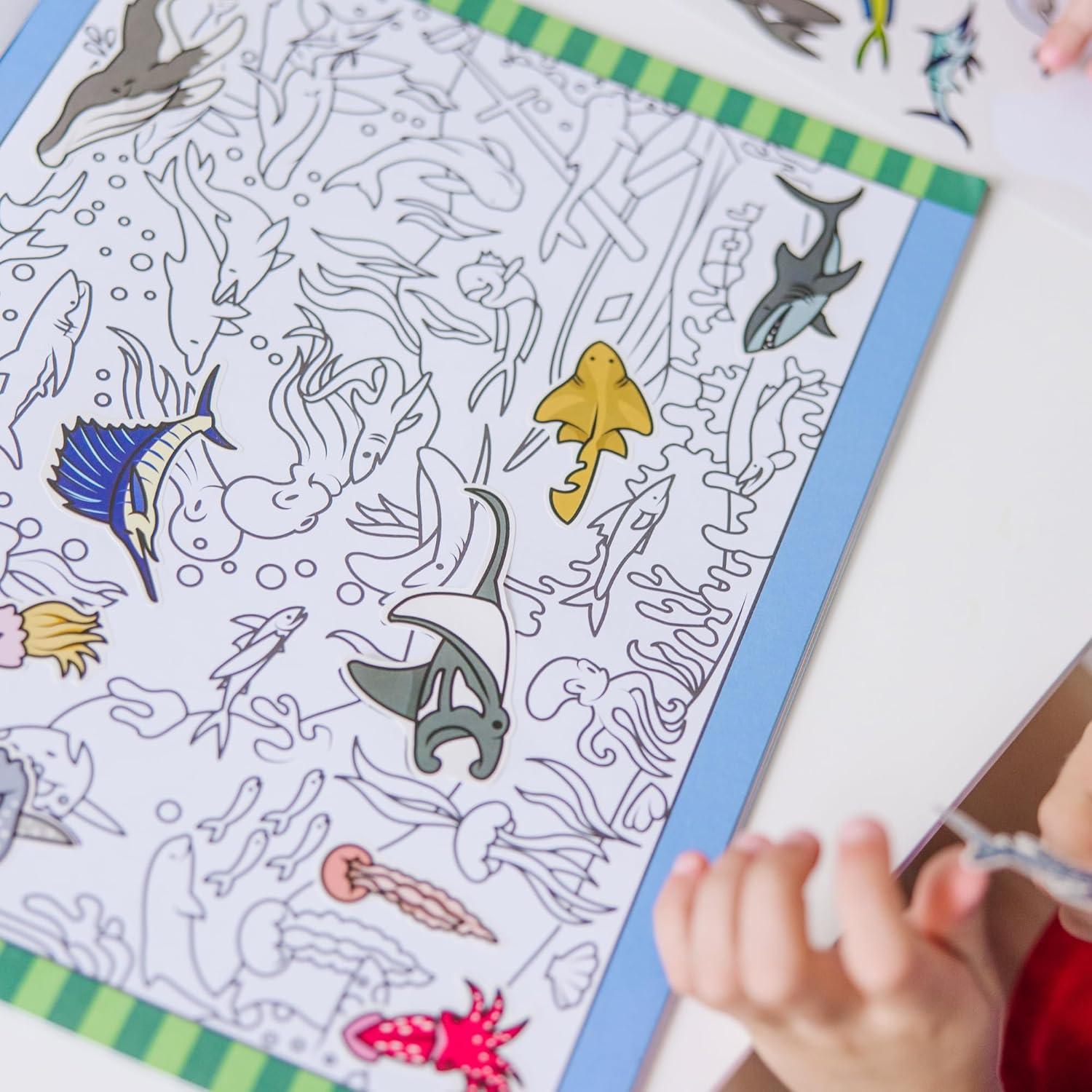 Bloc de Pegatinas Melissa & Doug Animales 21 Páginas para Colorear