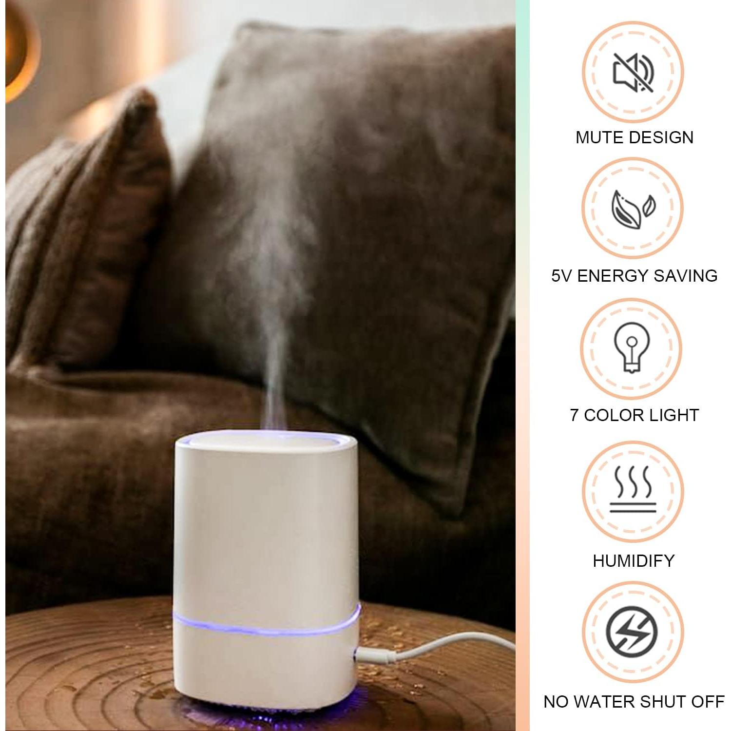 Difusor de Aromaterapia FUSMLI 150ml con Luz LED y USB