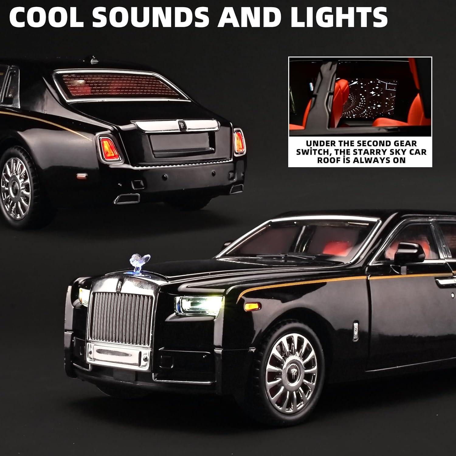 Coche de Juguete de Metal Fundido OANMYJJO 1:18 con Luz y Sonido