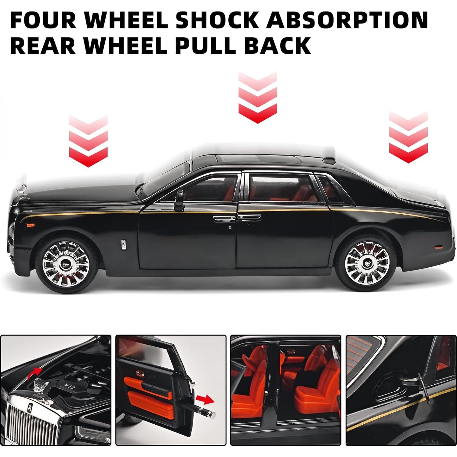 Coche de Juguete de Metal Fundido OANMYJJO 1:18 con Luz y Sonido