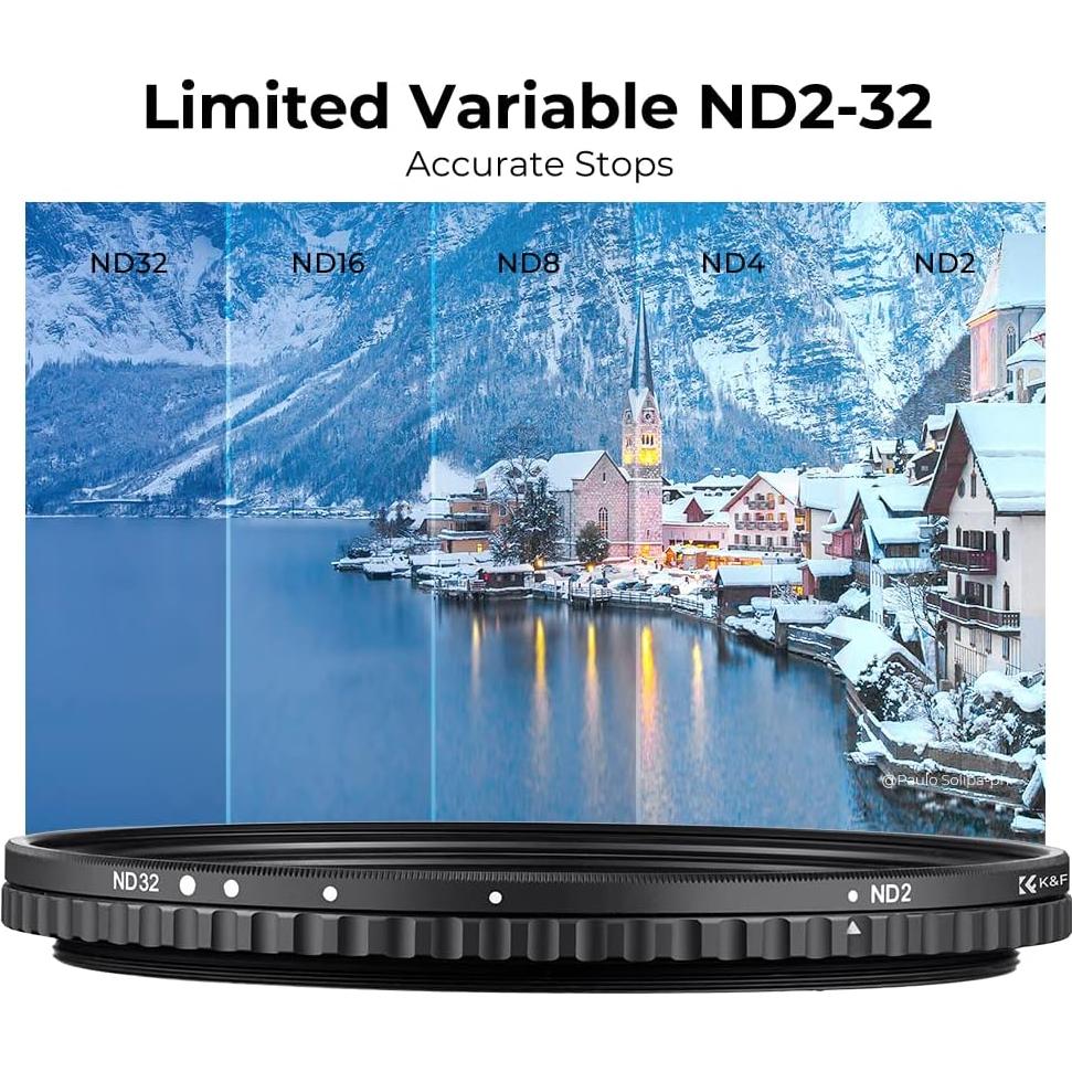 Filtro ND Variable K&F Concept 37mm ND2-ND32 Densidad Neutra