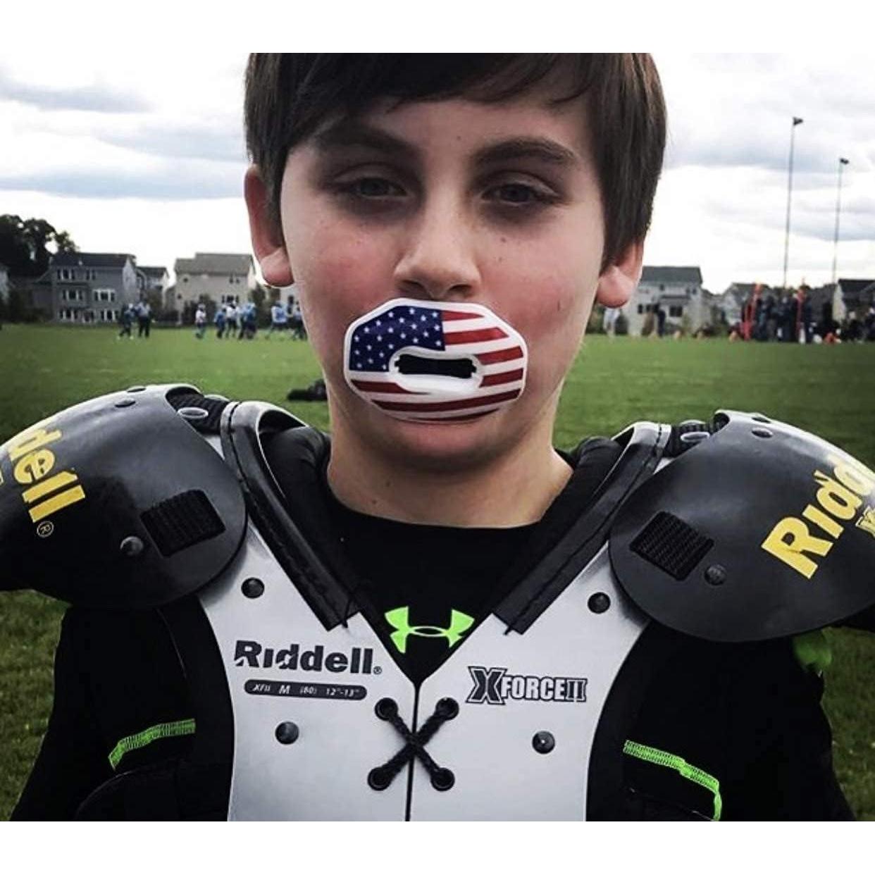 Protector Bucal Juvenil Oral Mart Bandera EE. UU. Sin Hervir