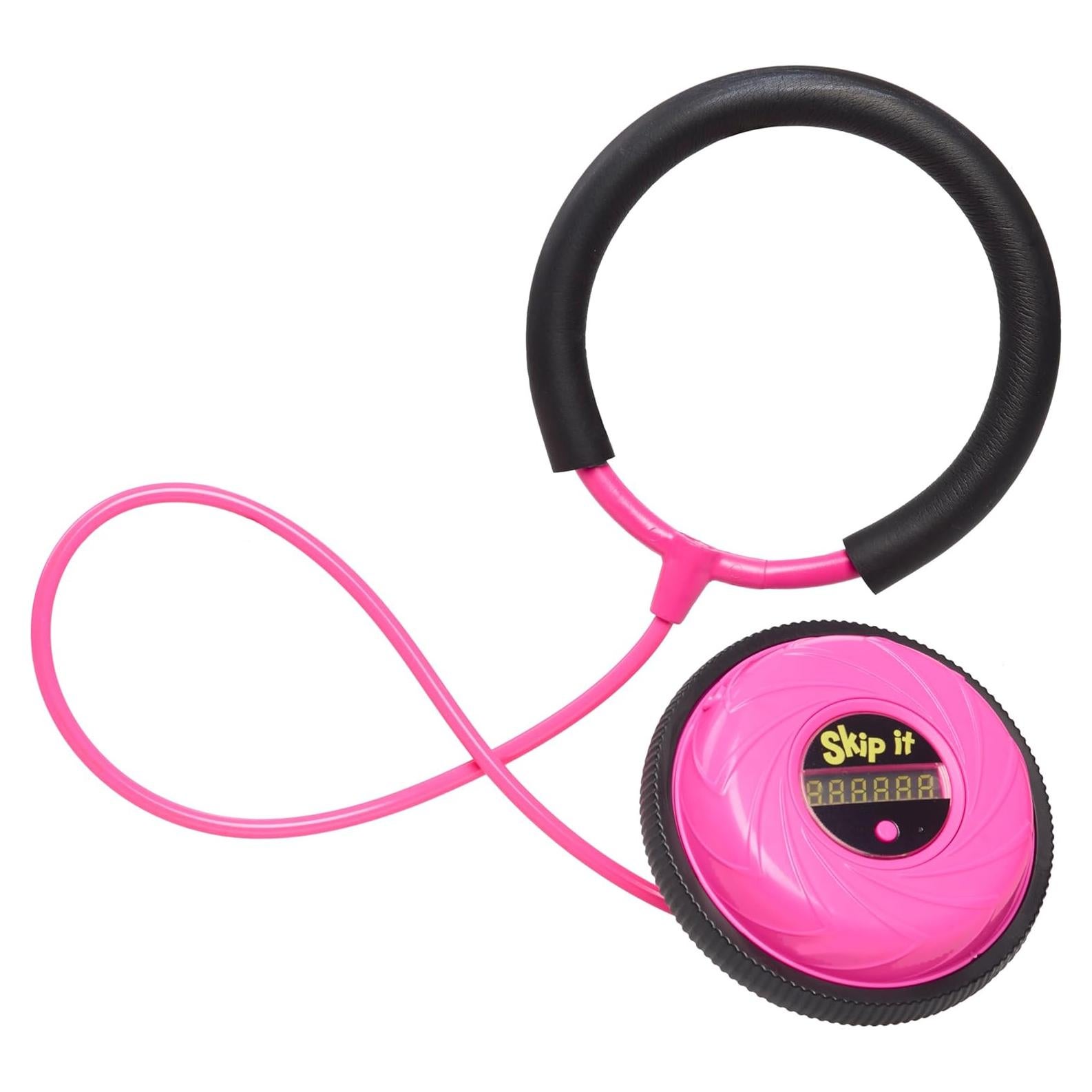 Just Play Skip It Retro Outdoor Toy, Light Up Ball and Digital Counter, Pink, Soft Foam Padded Ankle Ring, 31-inch Long, Screen Free Play, Toys for Kids Ages 5 Up