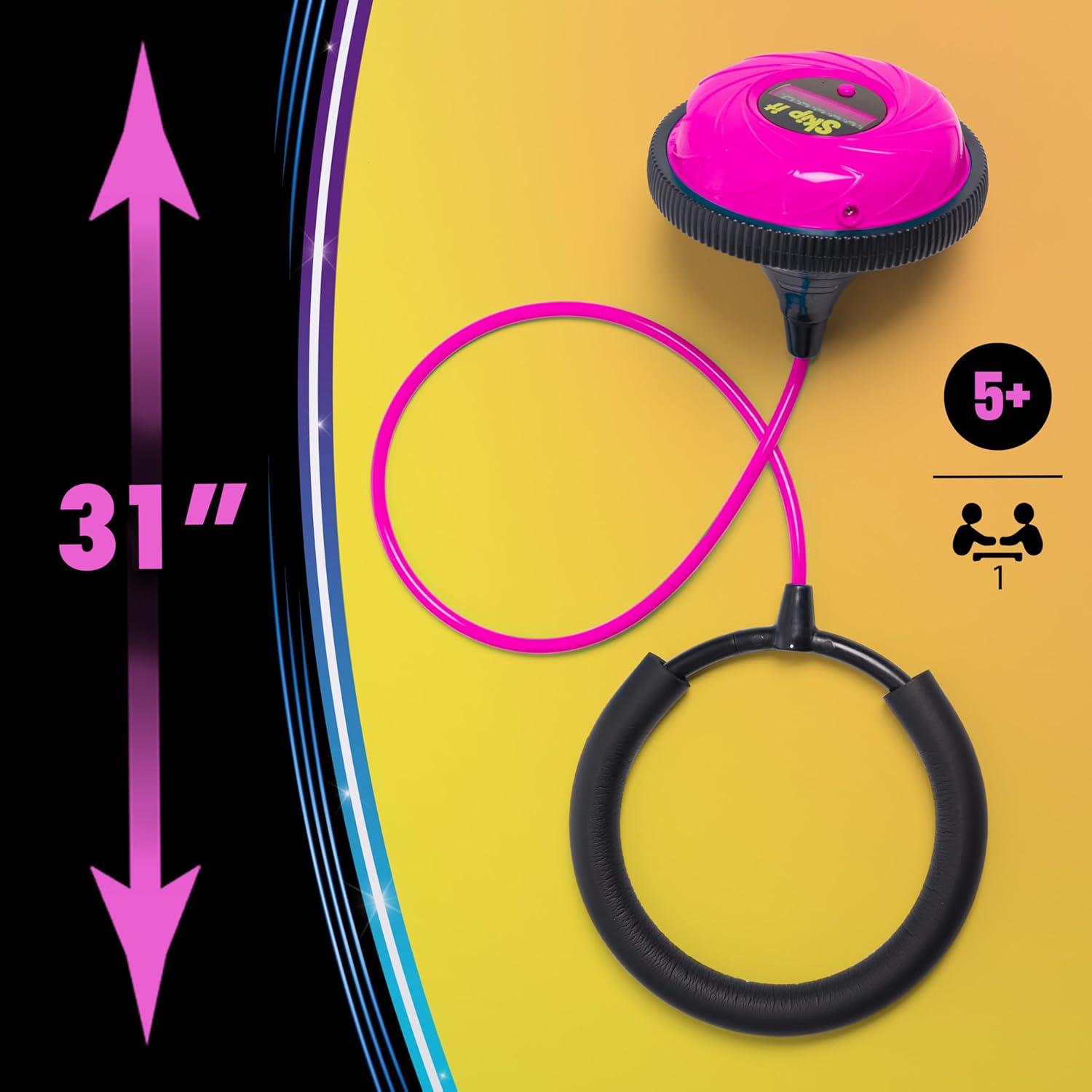 Just Play Skip It Retro Outdoor Toy, Light Up Ball and Digital Counter, Pink, Soft Foam Padded Ankle Ring, 31-inch Long, Screen Free Play, Toys for Kids Ages 5 Up
