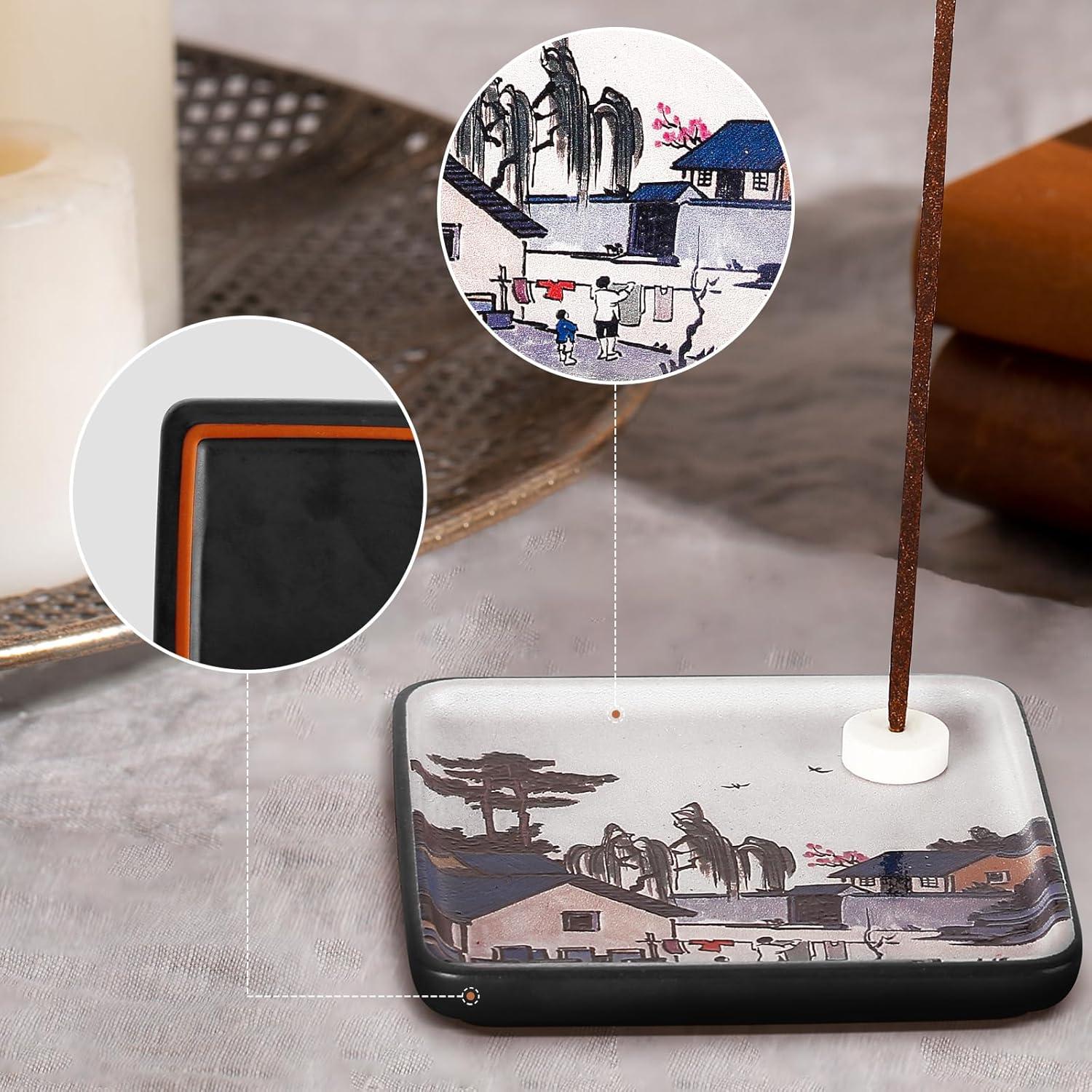 Soporte de Incienso Cerámica YINECO Cuadrado 9.9x9.9 cm