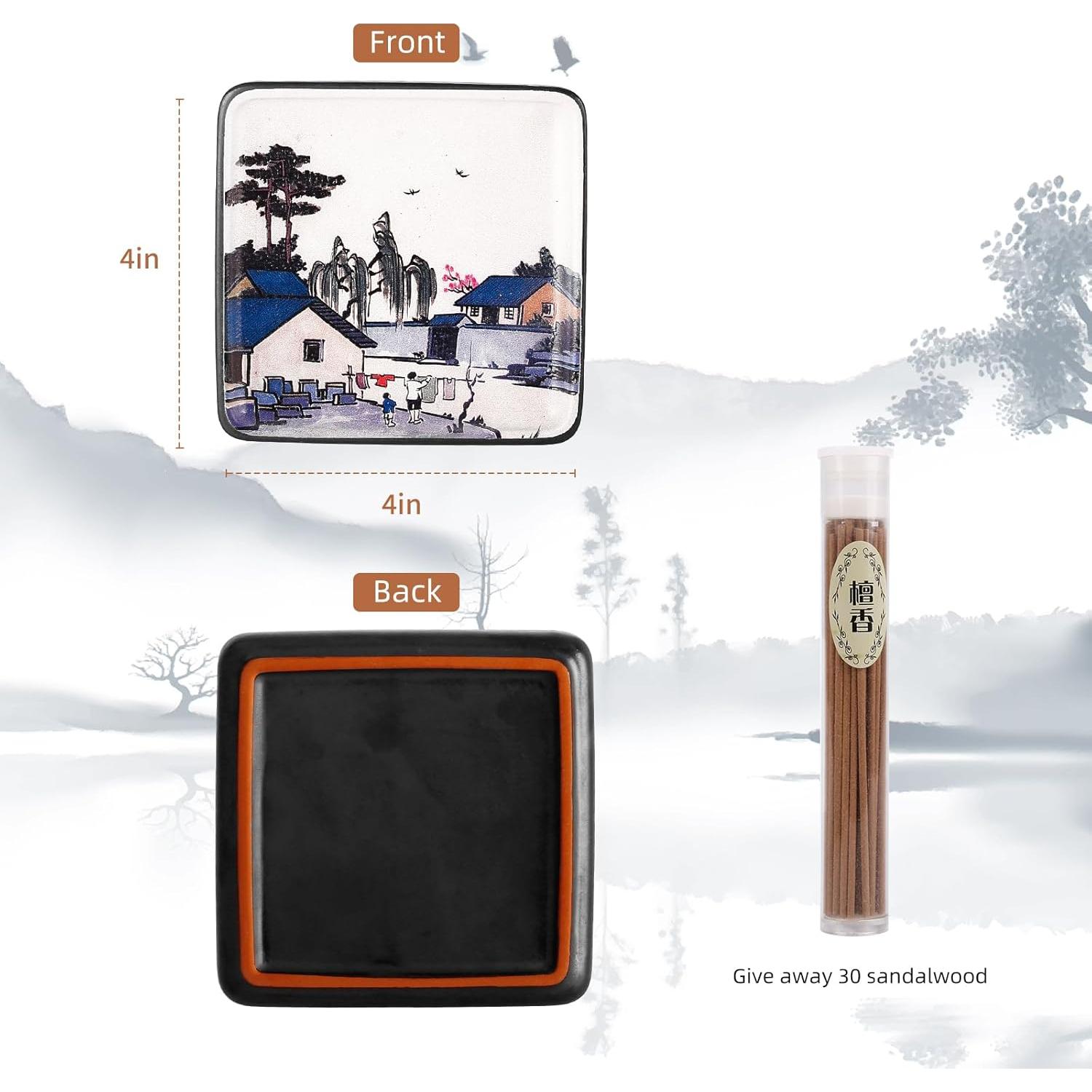 Soporte de Incienso Cerámica YINECO Cuadrado 9.9x9.9 cm