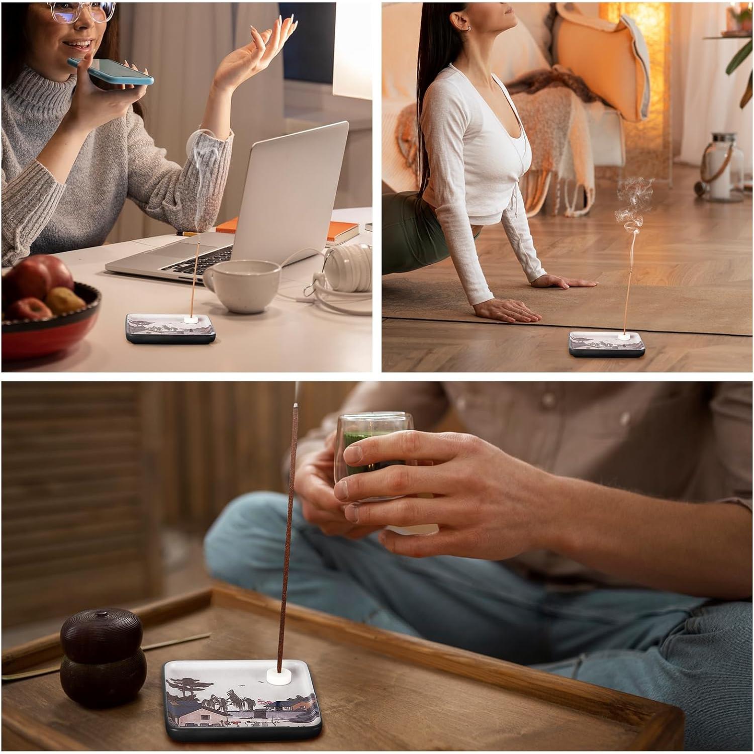 Soporte de Incienso Cerámica YINECO Cuadrado 9.9x9.9 cm