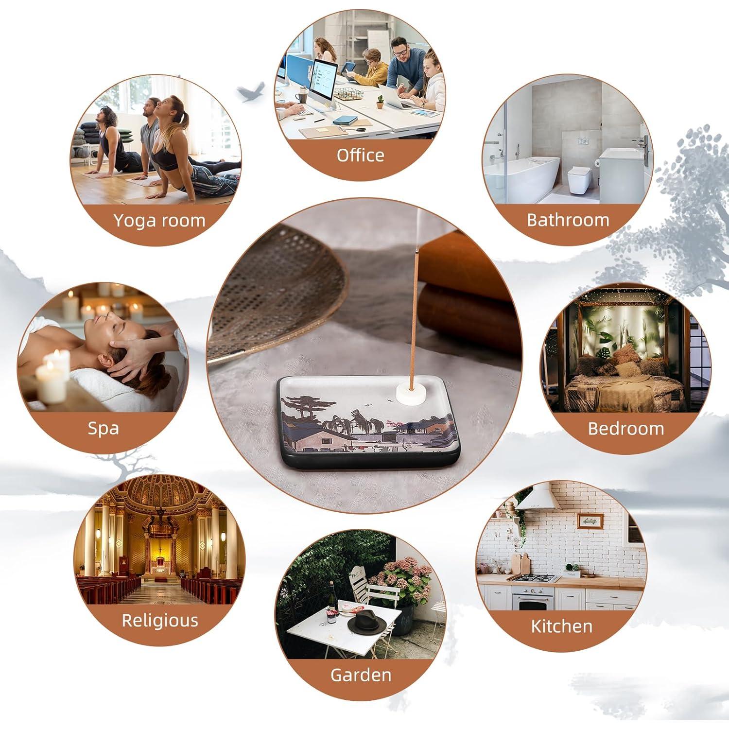 Soporte de Incienso Cerámica YINECO Cuadrado 9.9x9.9 cm