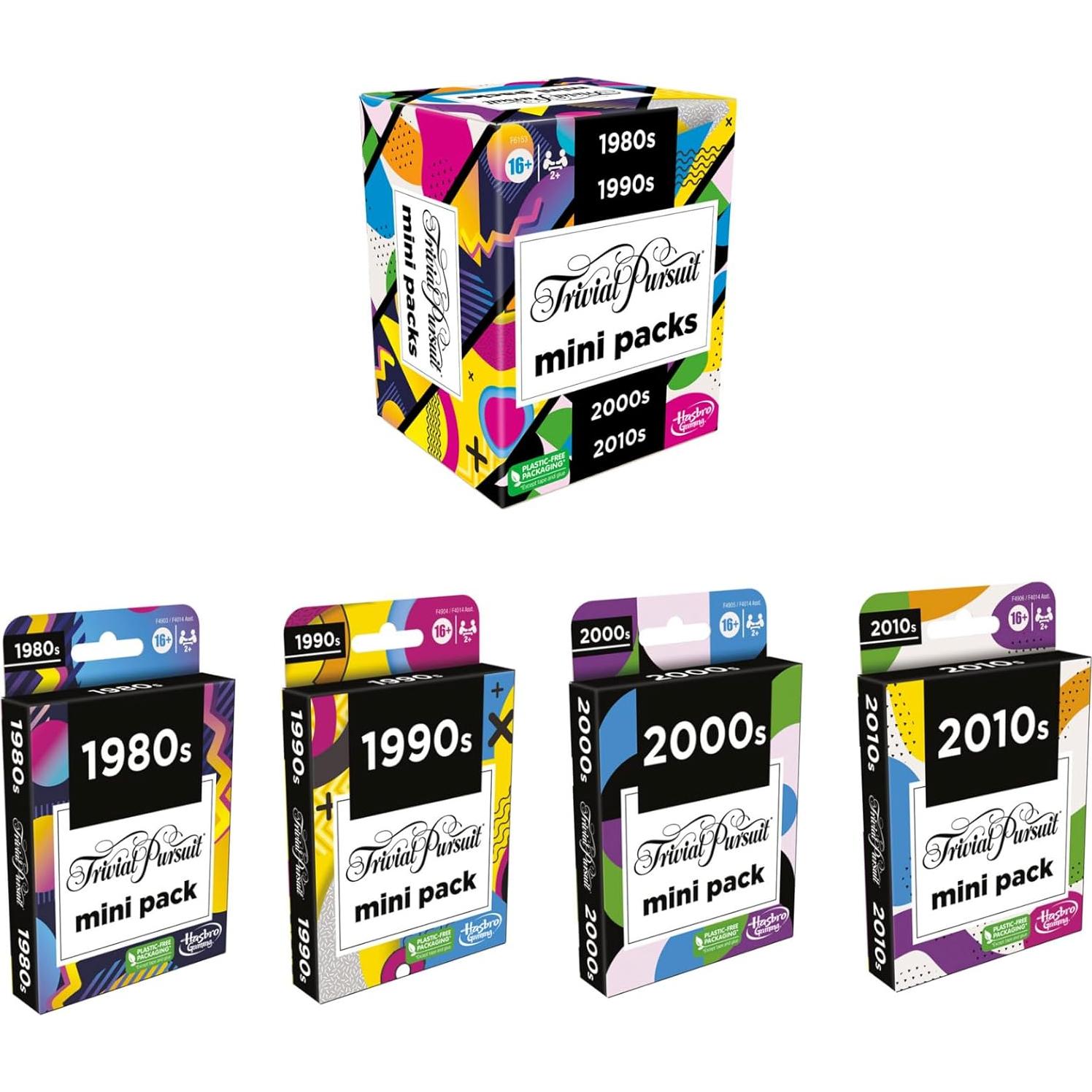 Trivial Pursuit Mini Pack Multipack Hasbro 4 Décadas Trivia