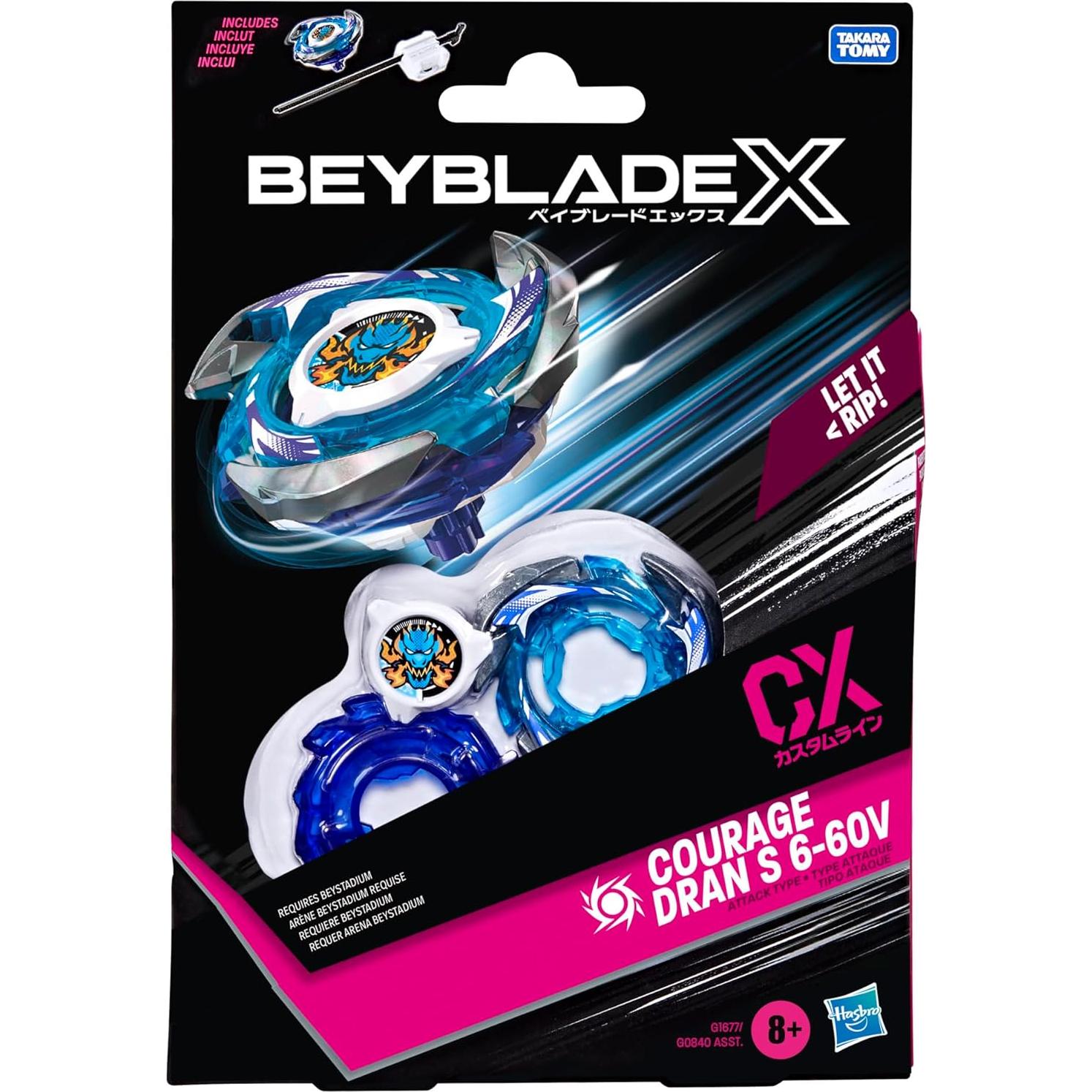 Beyblade X Coraje Dran S 6-60V CX Tipo Ataque con Lanzador
