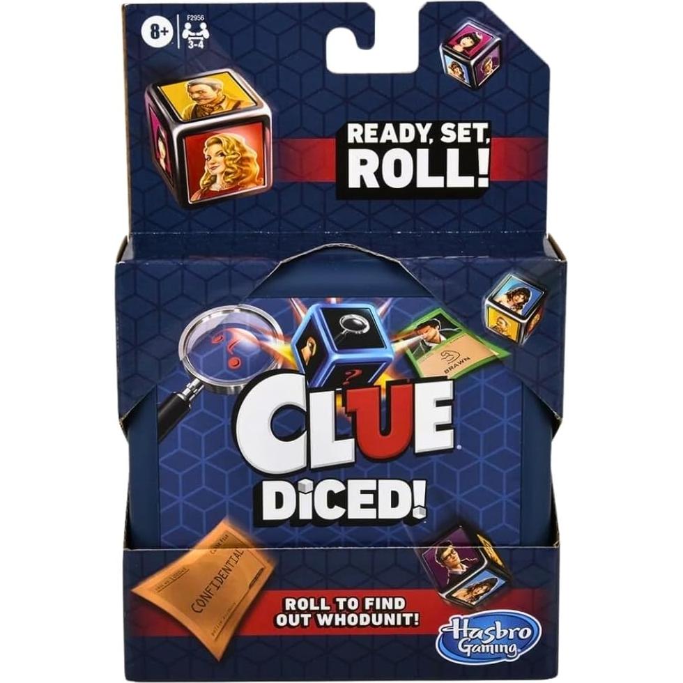 Juego Clue Diced Hasbro, Juego de Dados Portátil 3-4 Jugadores