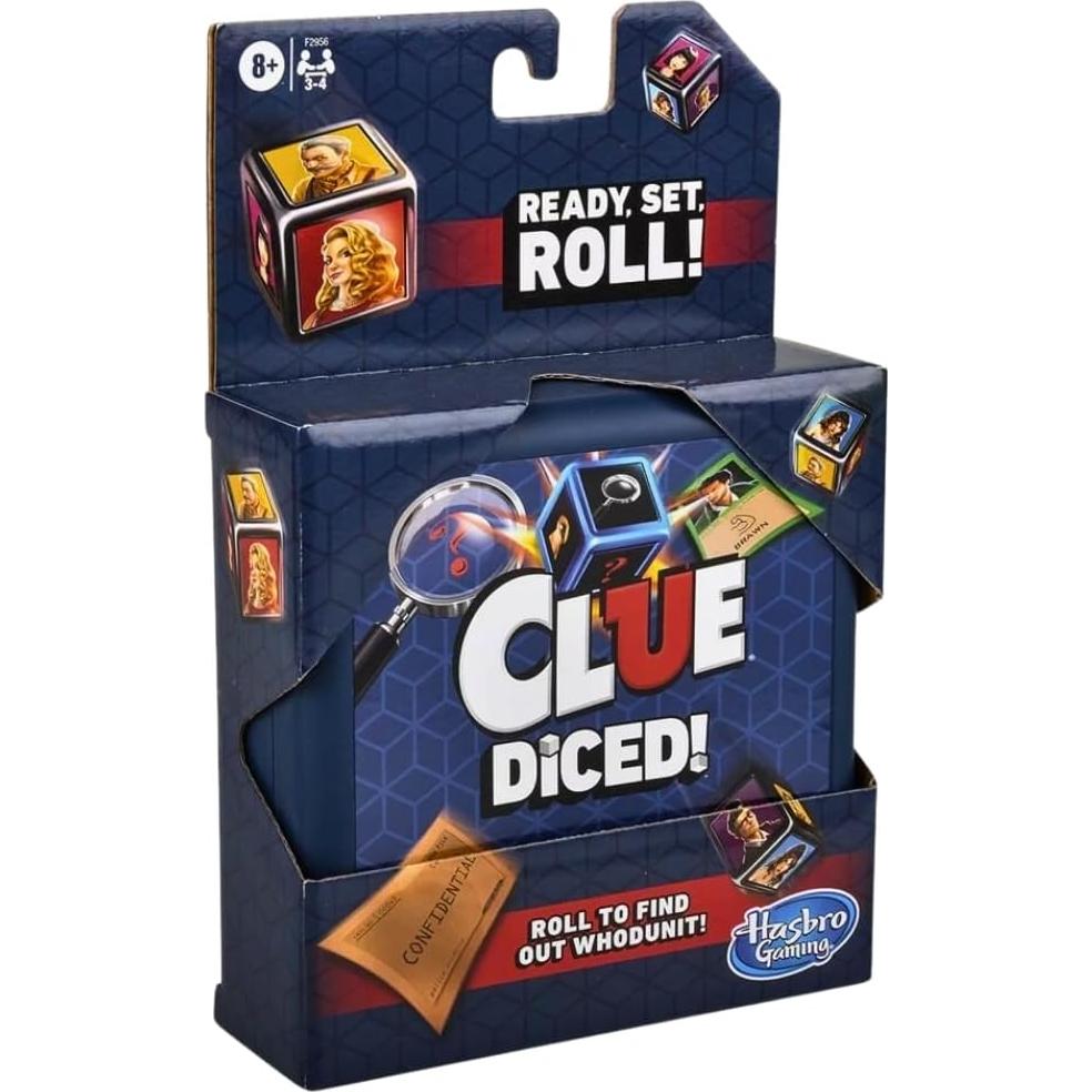 Juego Clue Diced Hasbro, Juego de Dados Portátil 3-4 Jugadores